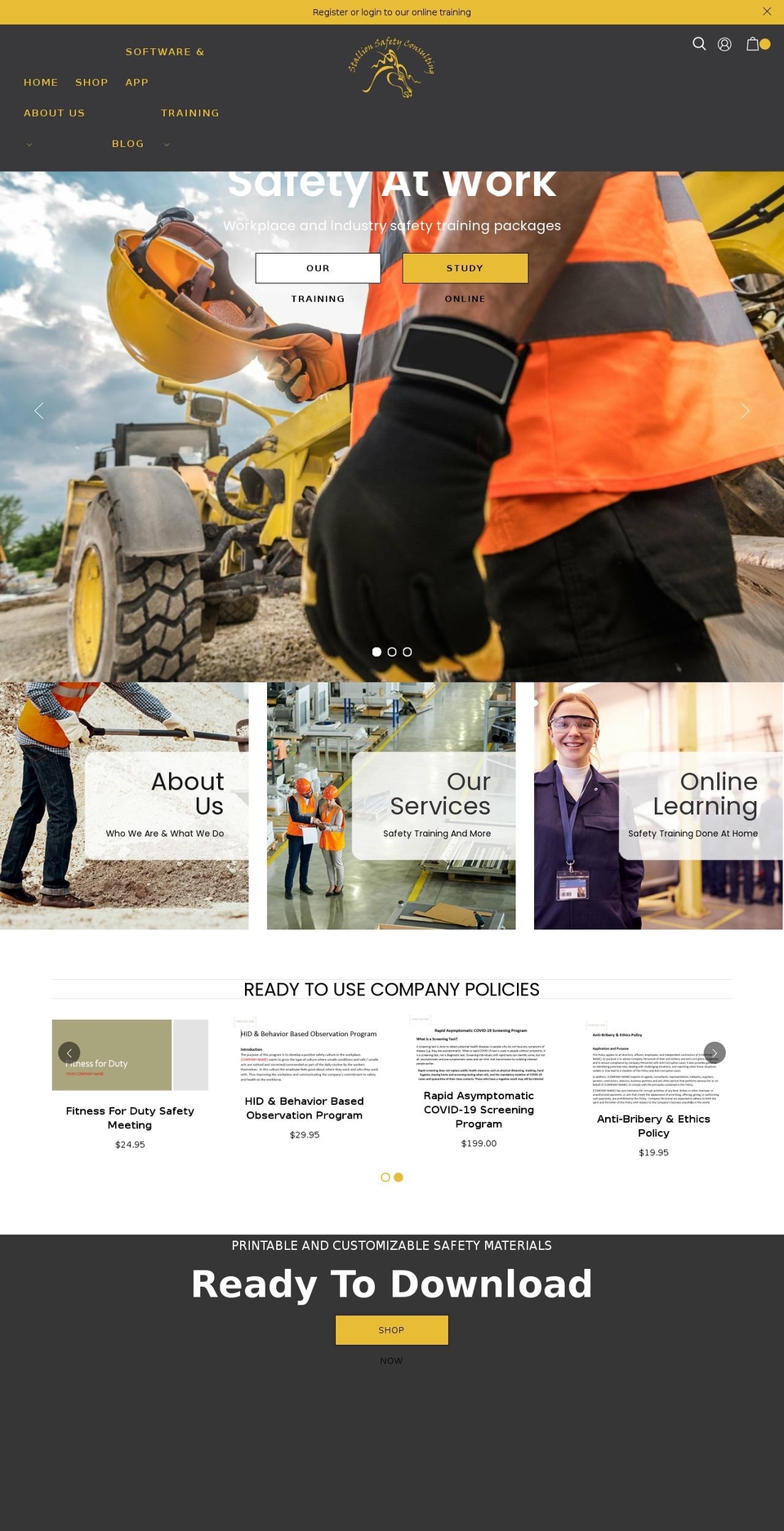 stallionsafetyconsulting.ca shopify website screenshot