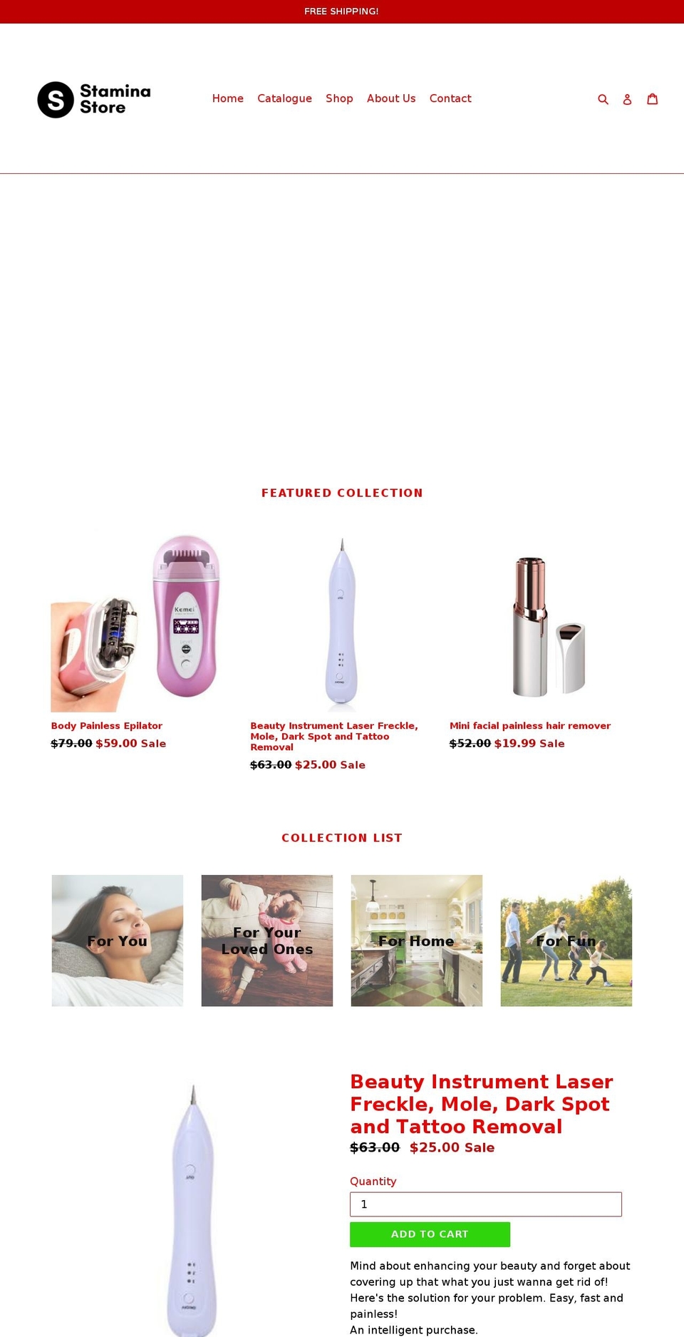 stamina-store.com — Shopify storefront screenshot