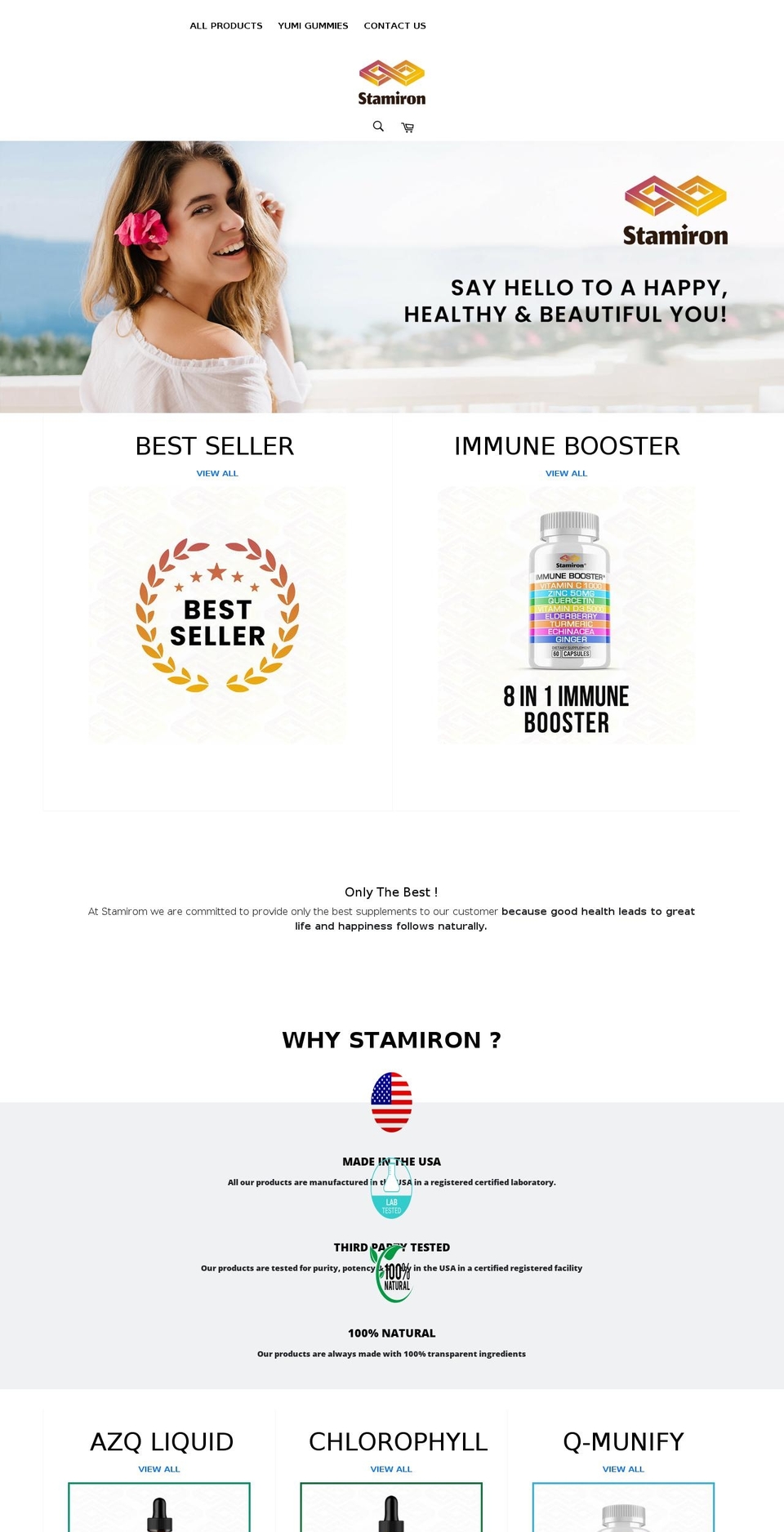 stamiron.com shopify website screenshot