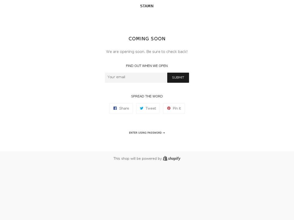 stamnapparel.com — Shopify storefront screenshot