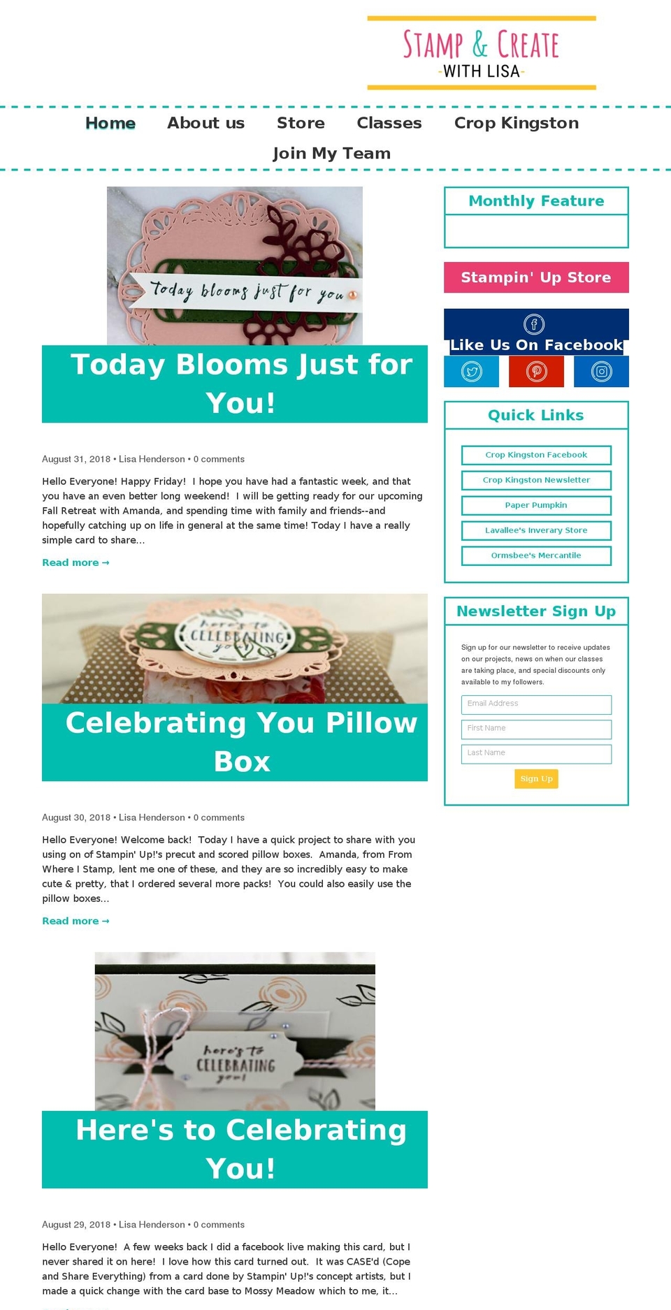 stampandcreatewithlisa.net shopify website screenshot
