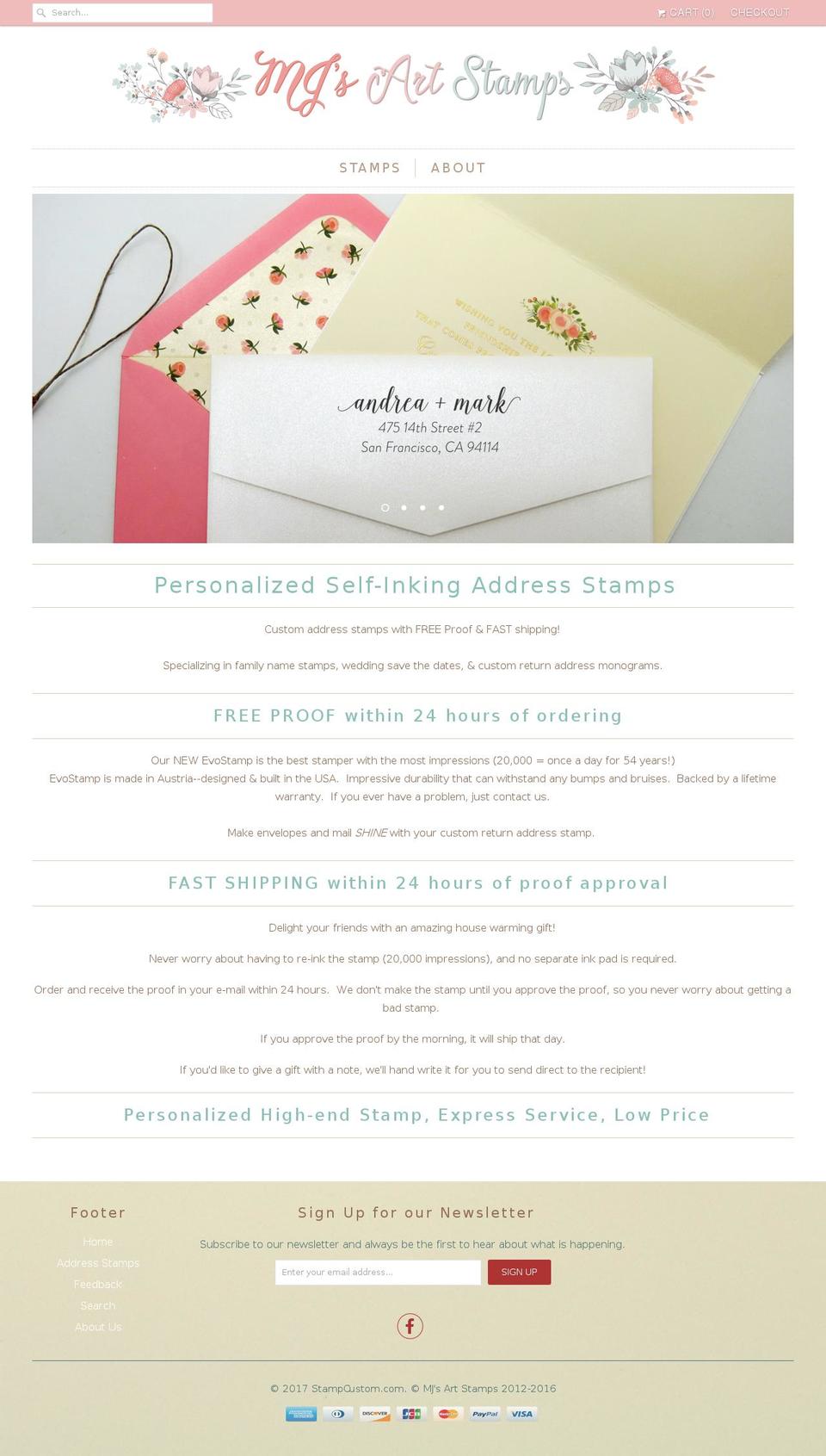 stampcustom.com shopify website screenshot