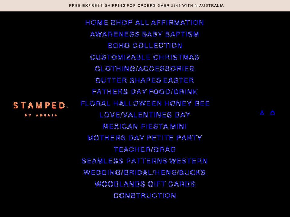 Pompom Shopify theme site example stampedbyamelia.com