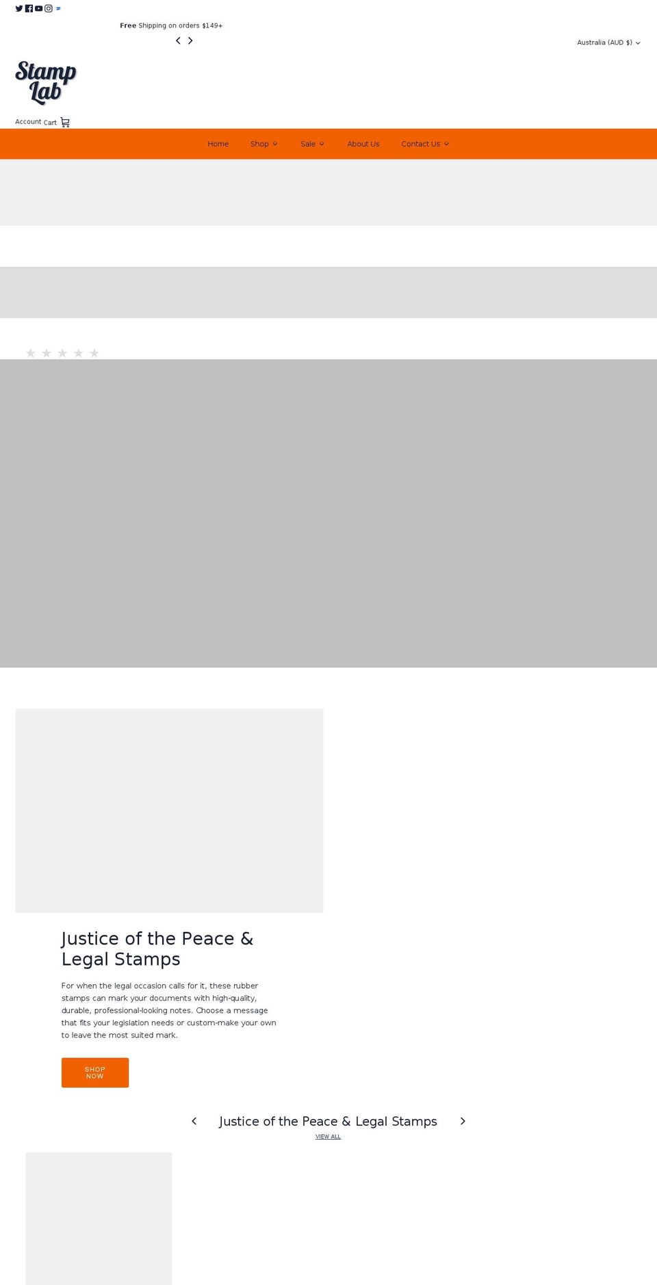 stamplab.com.au shopify website screenshot