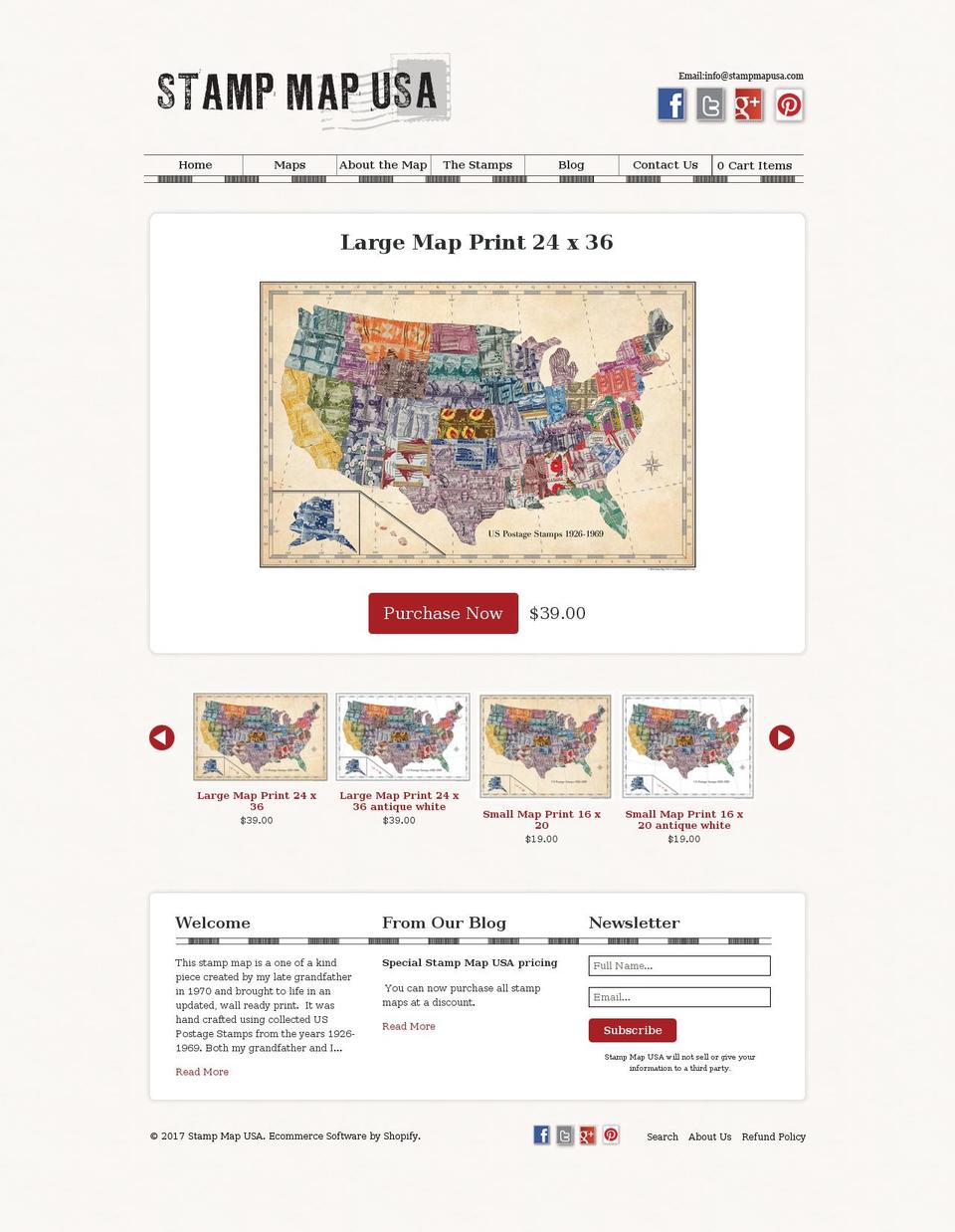 stampmapusa.com shopify website screenshot