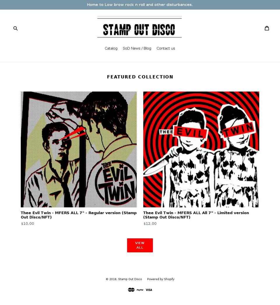 stampoutdisco.com — Shopify storefront screenshot