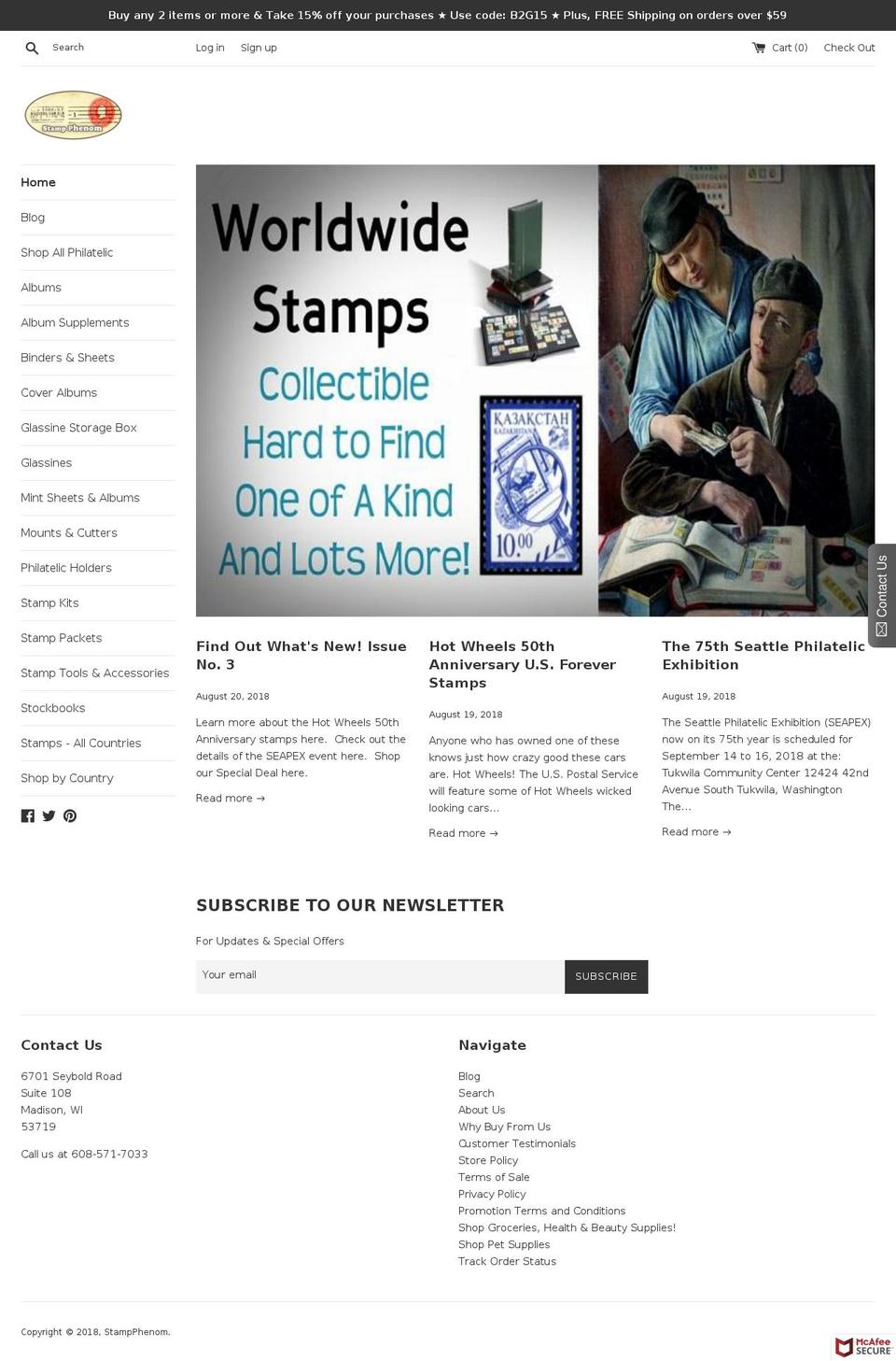 stampphenom.com shopify website screenshot