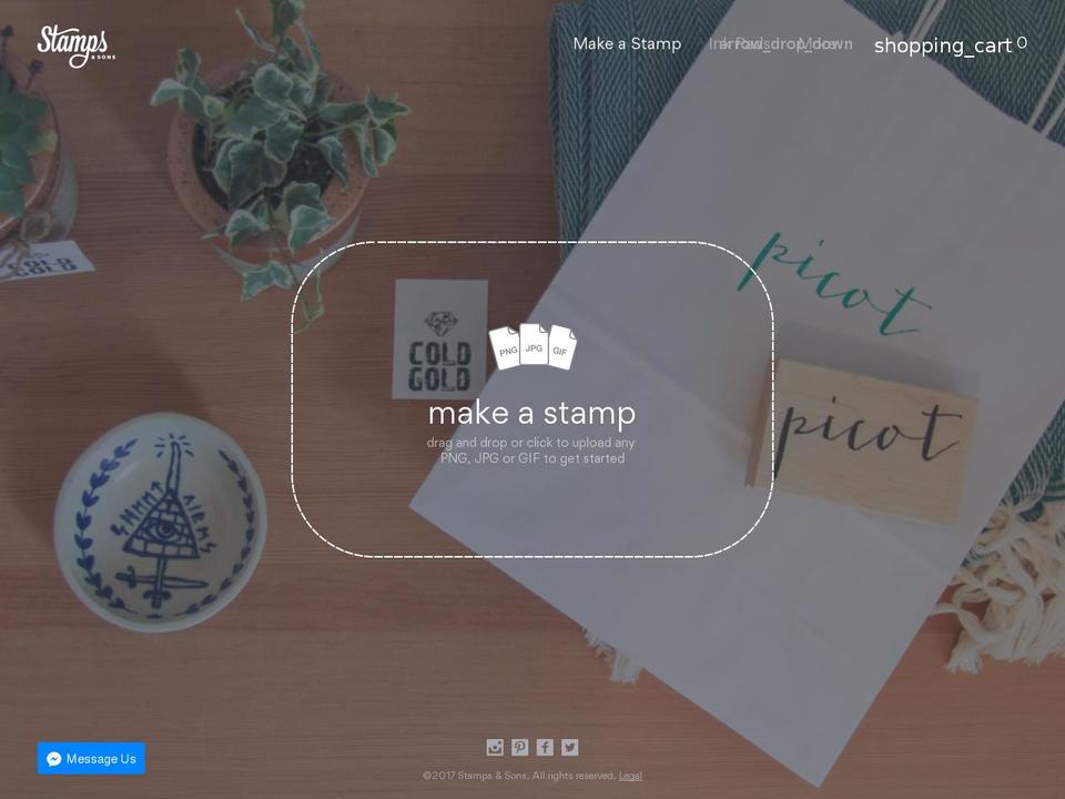stampsandsons.com shopify website screenshot