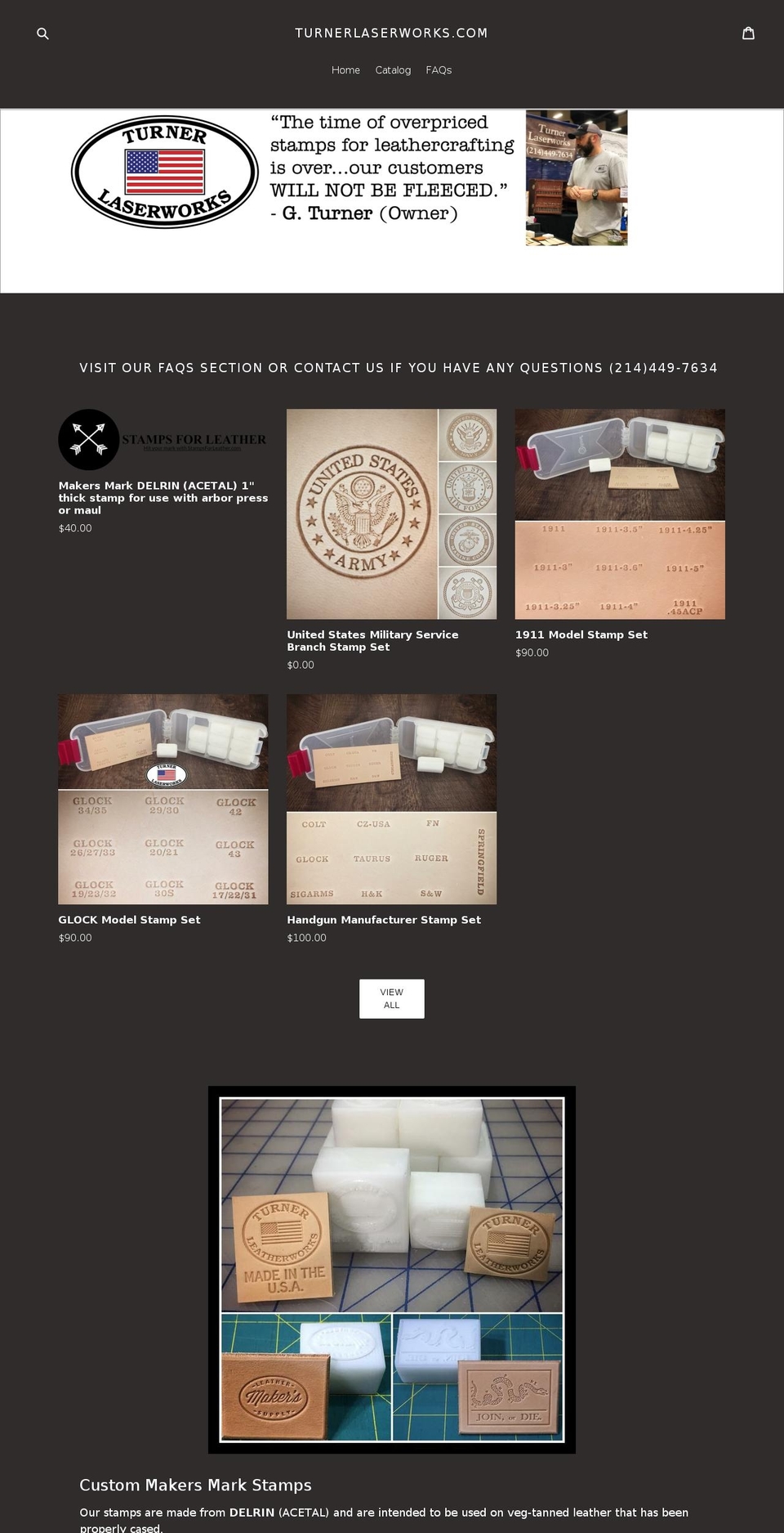 stampsforleather.com — Shopify storefront screenshot