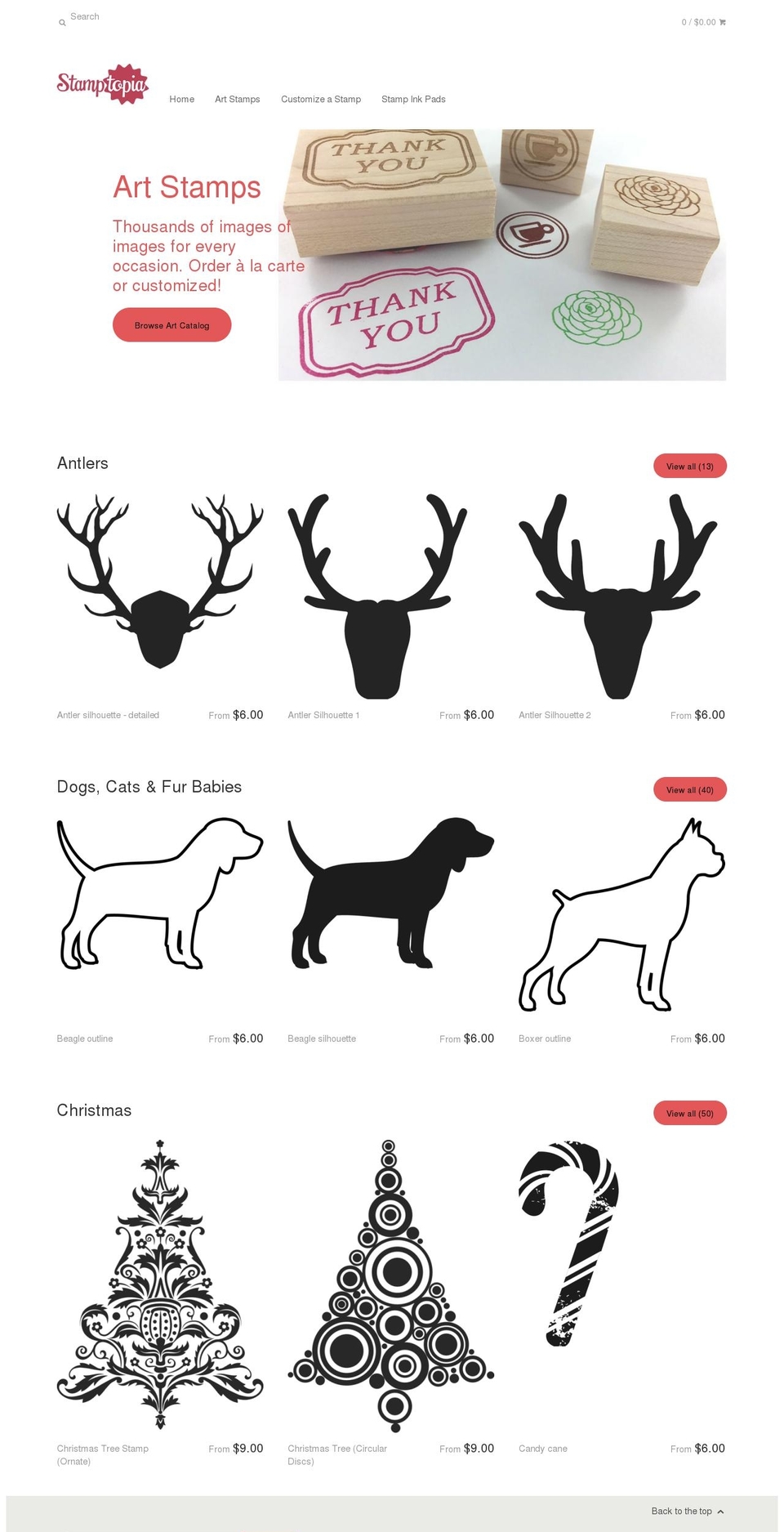 stamptopia.com shopify website screenshot