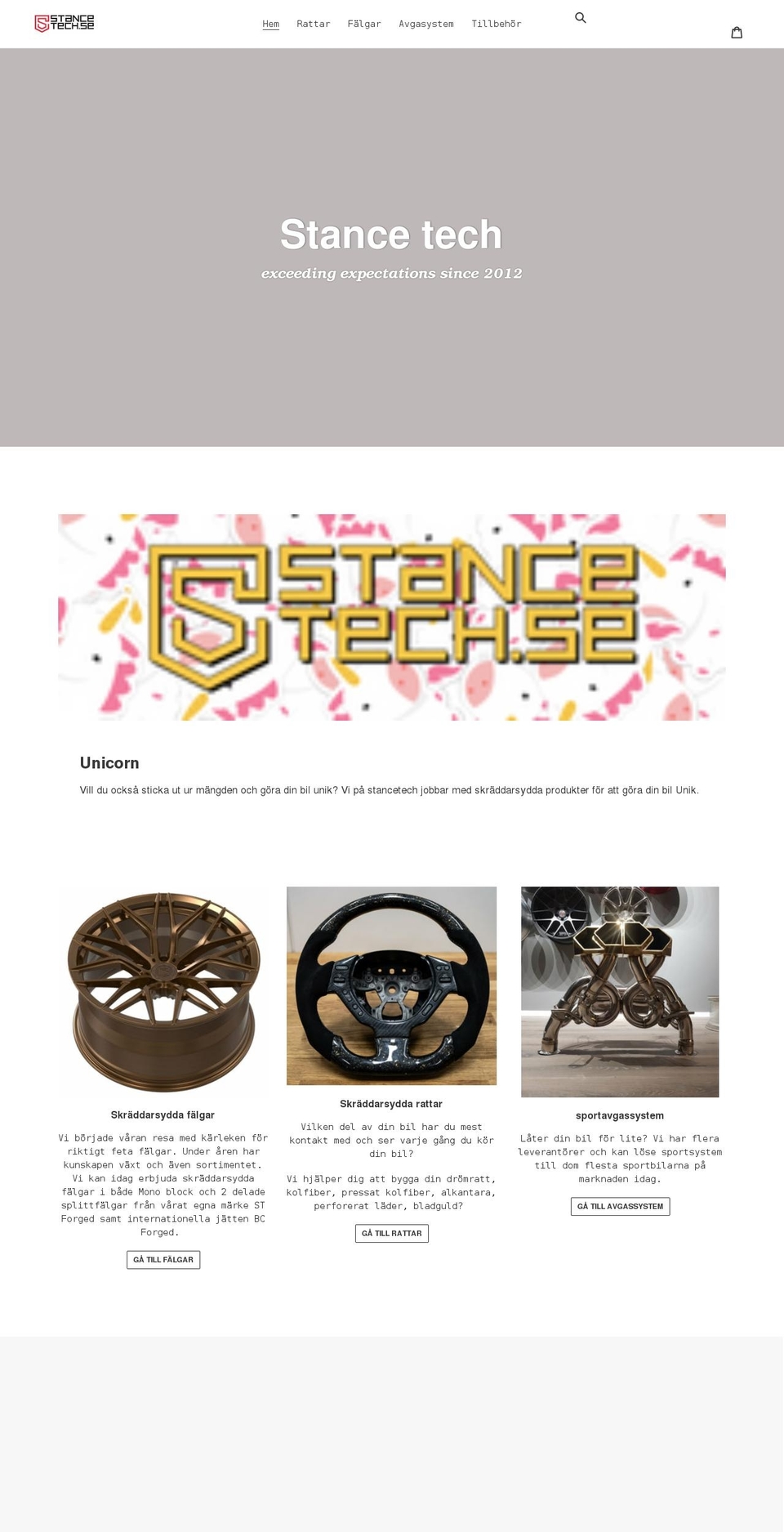 stancetech.se shopify website screenshot