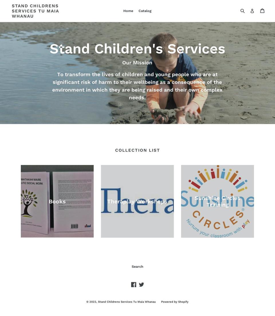 stand-childrens-services-tu-maia-whanau.myshopify.com shopify website screenshot