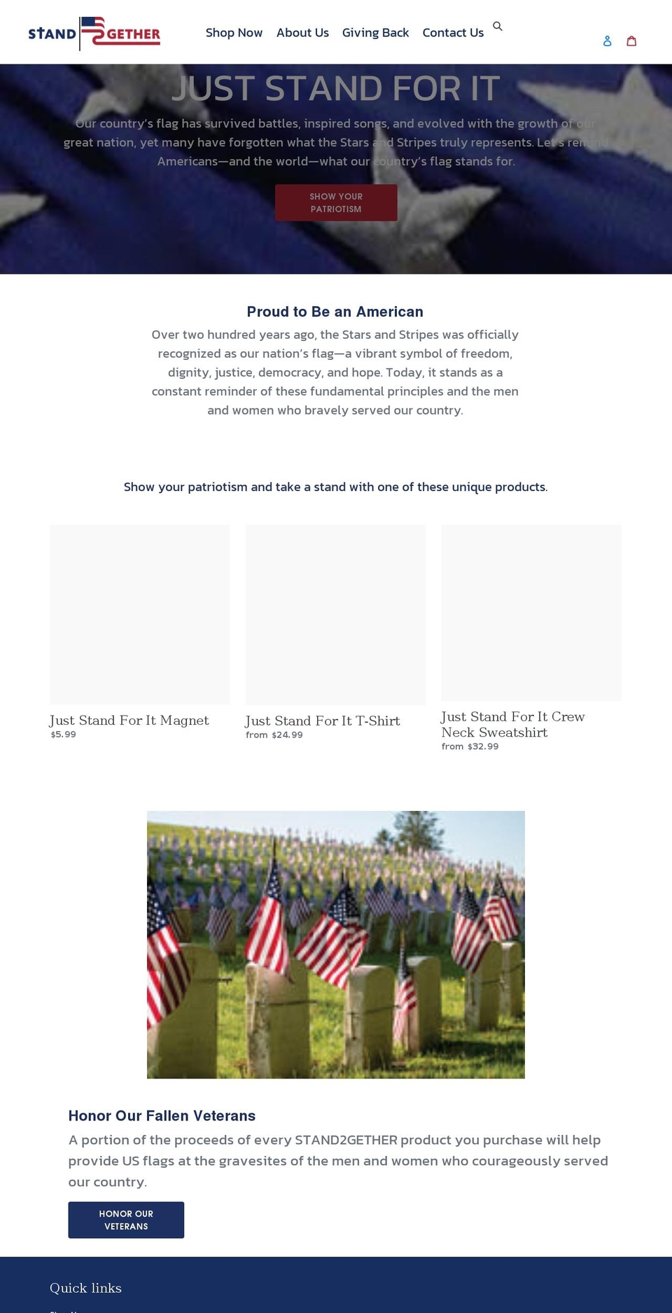 stand2gether.com shopify website screenshot