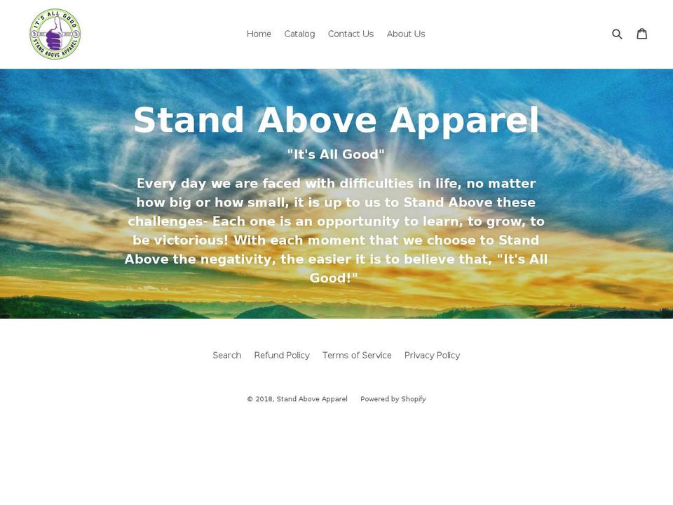 standaboveapparel.com — Shopify storefront screenshot