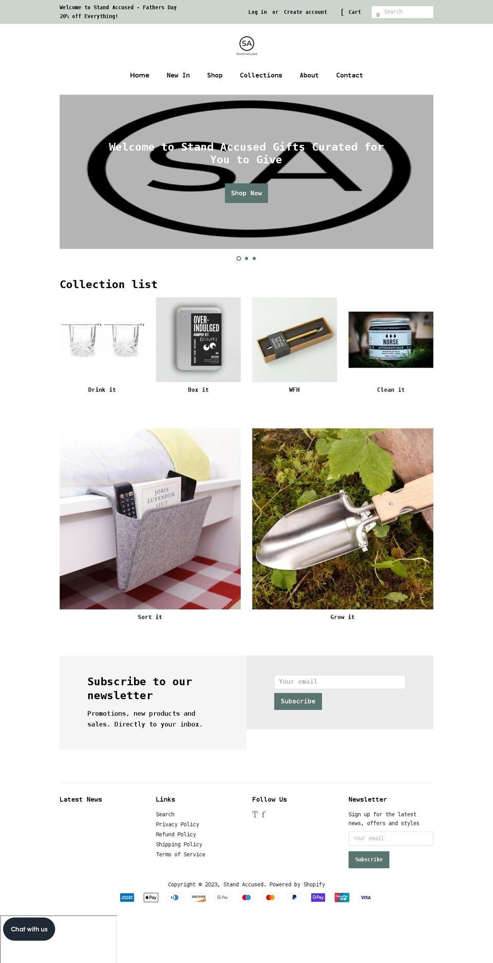 standaccused.co.uk shopify website screenshot