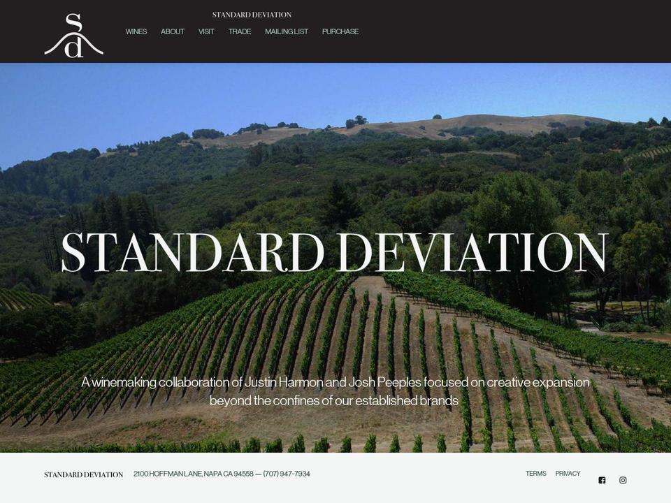 standarddeviationwines.com — Shopify storefront screenshot