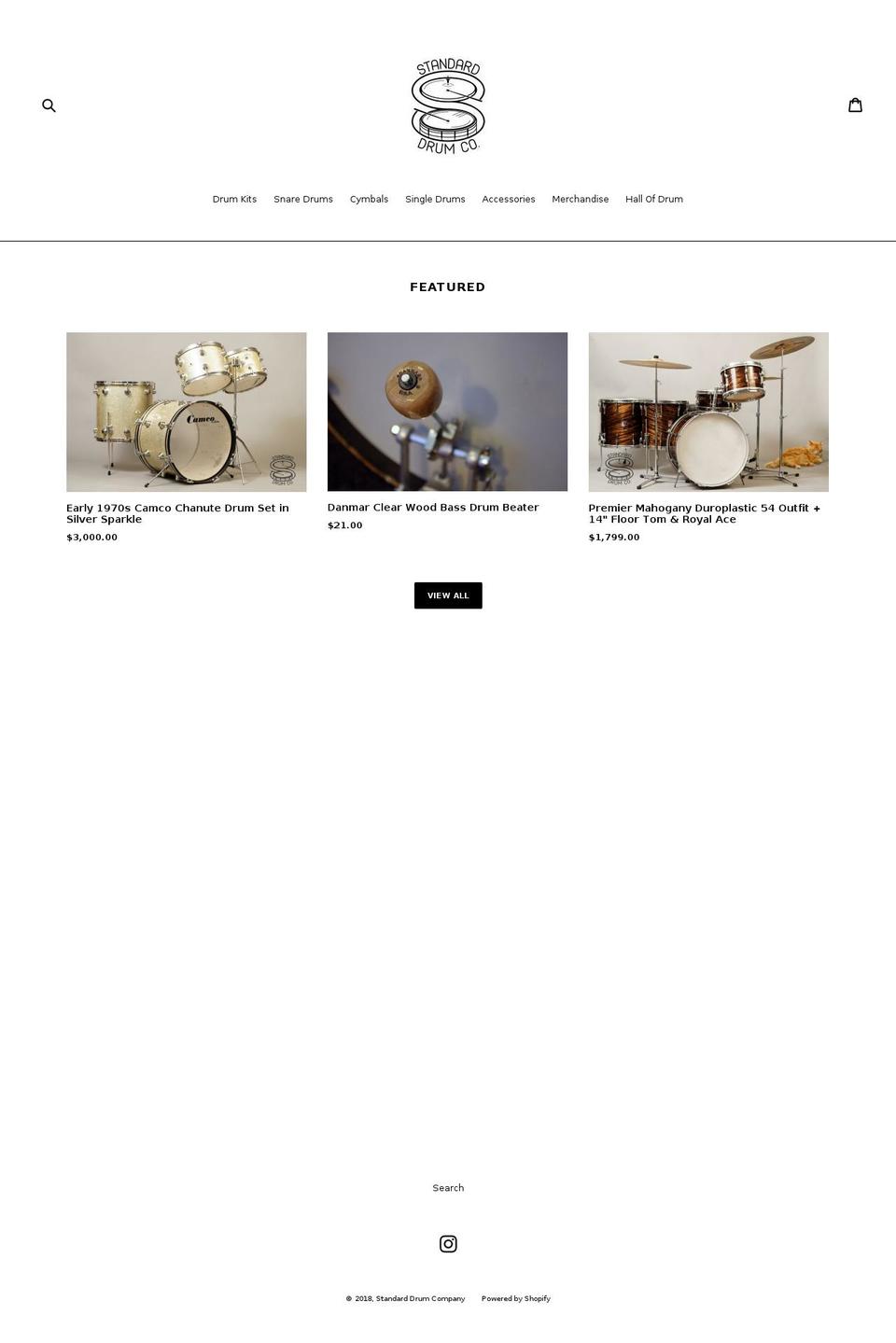 standarddrum.com shopify website screenshot
