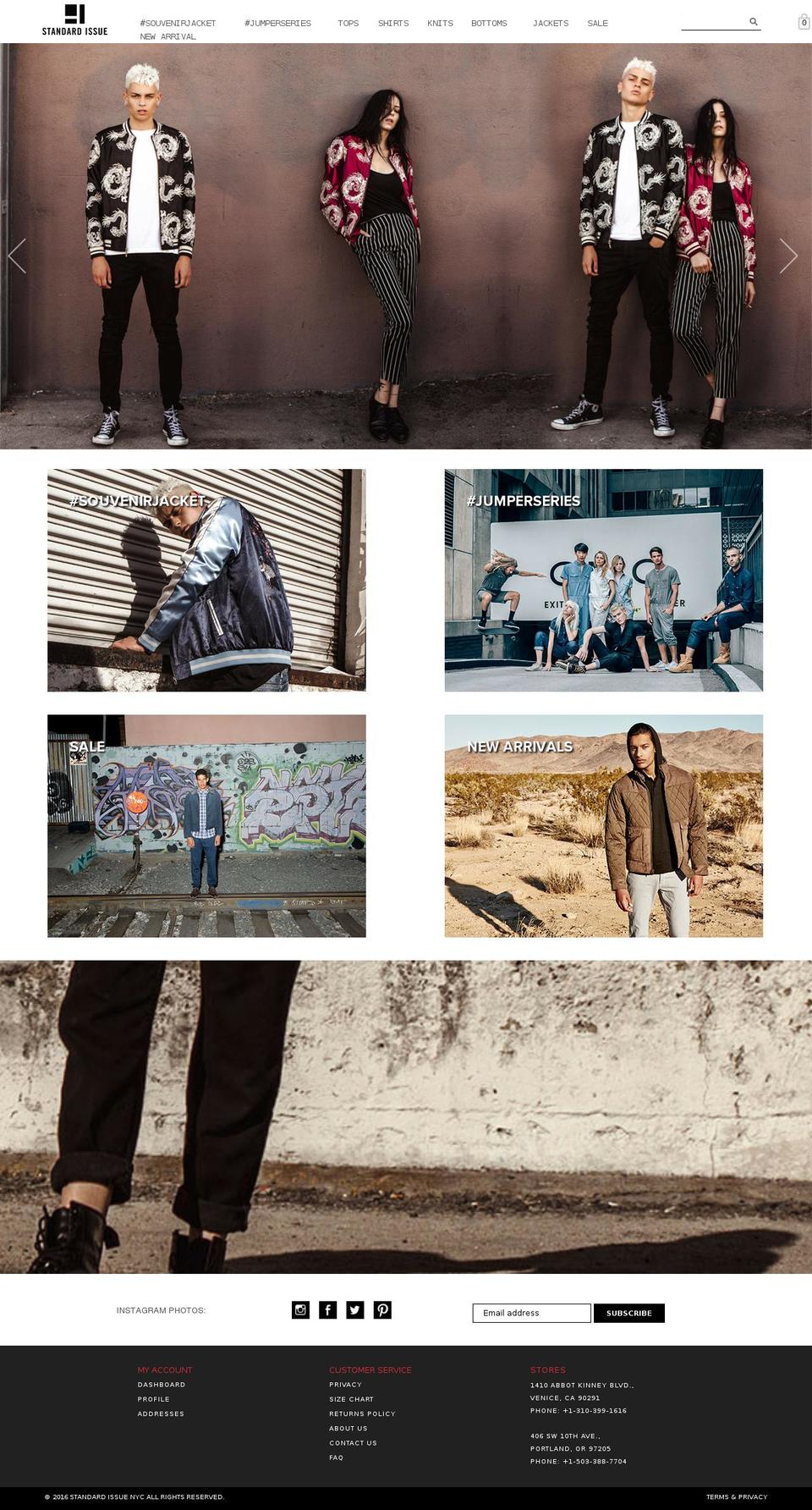 standardissuenyc.com shopify website screenshot