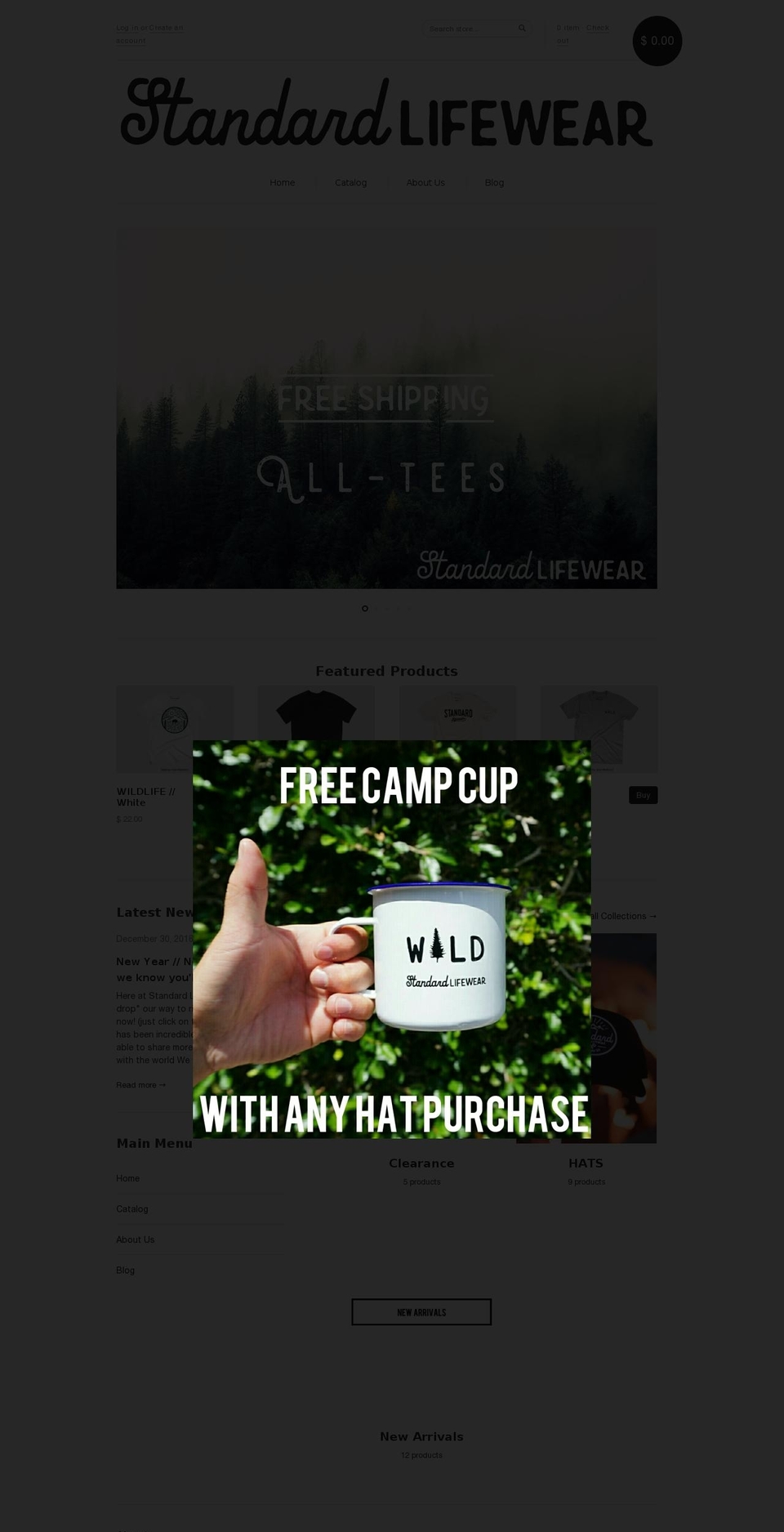 standardlifewear.com shopify website screenshot