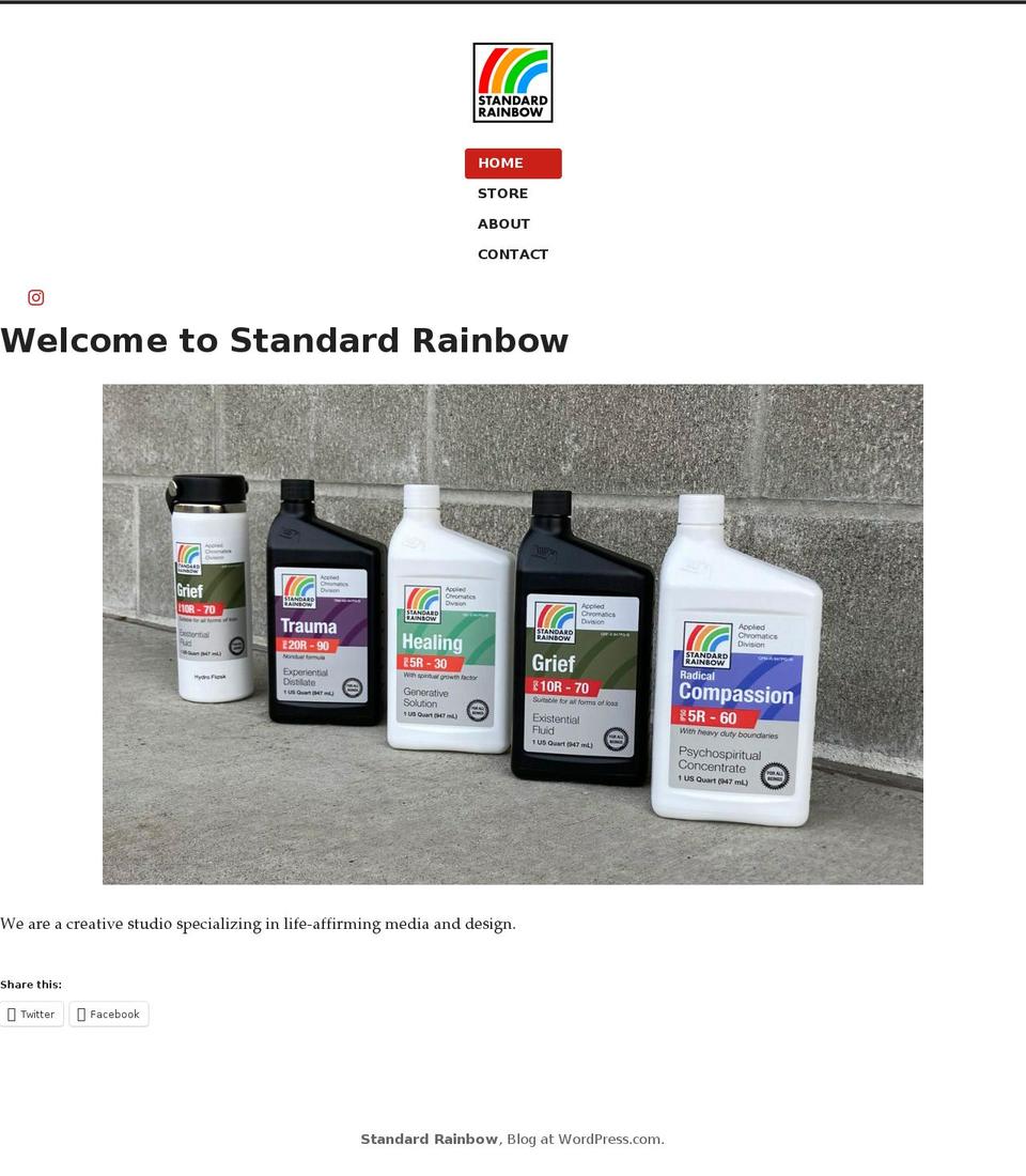 standardrainbow.com — Shopify storefront screenshot