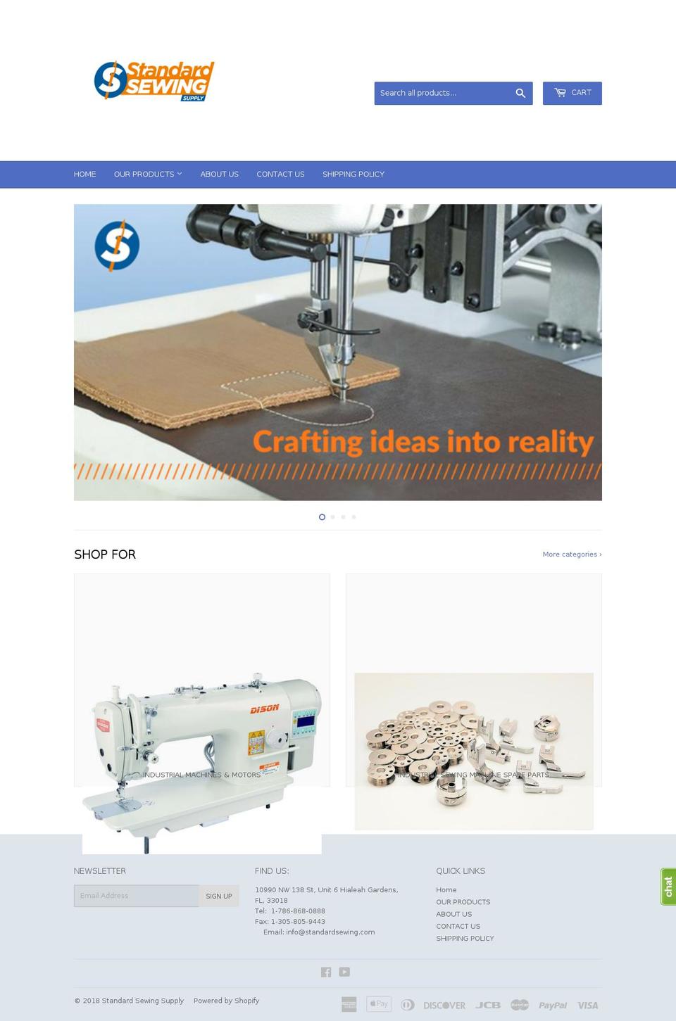 standardsewing.com shopify website screenshot