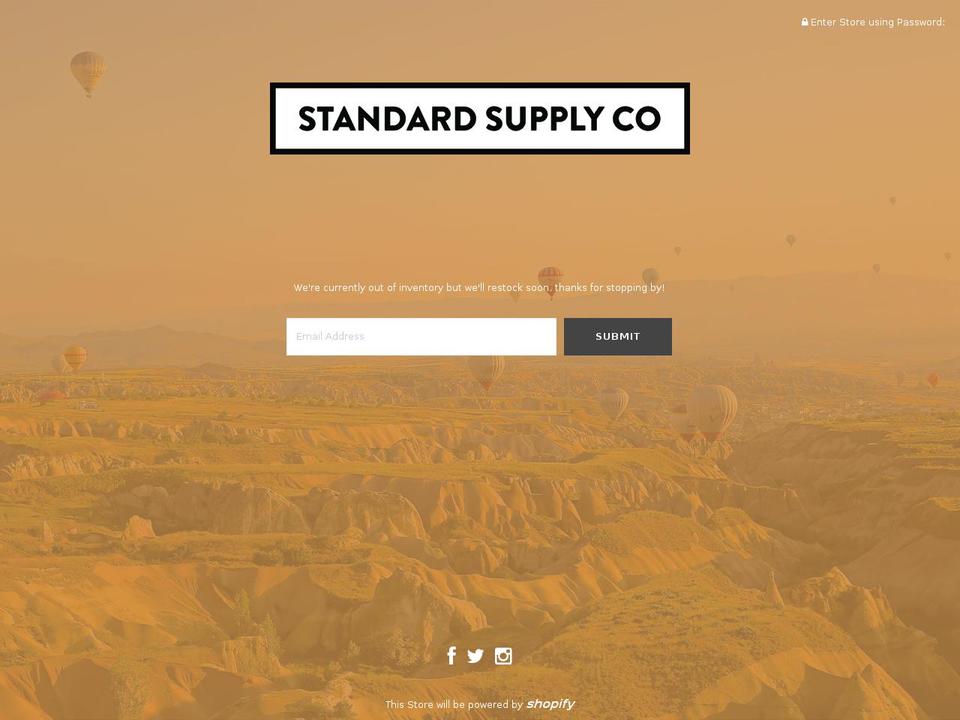 standardsupply.co shopify website screenshot