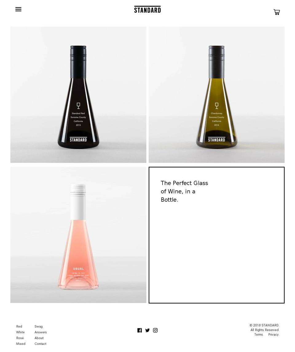 STANDARD Wines Shopify theme site example standardwines.com