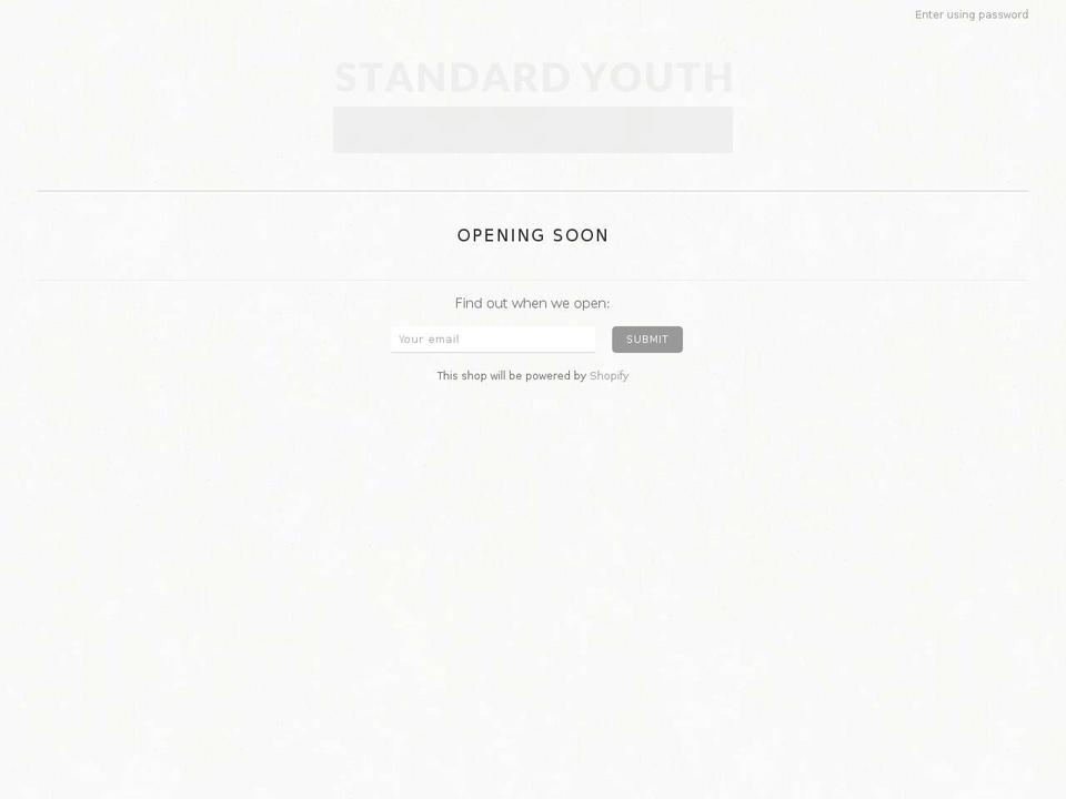 standardyouth.com — Shopify storefront screenshot