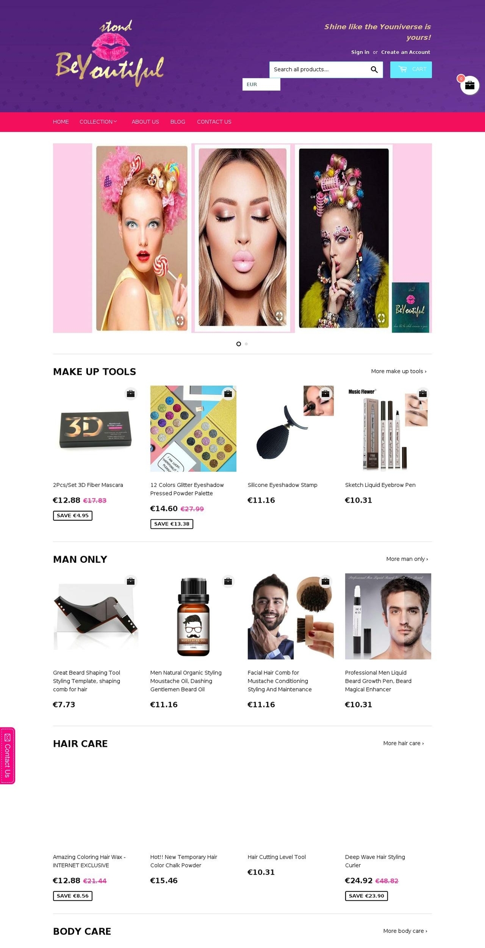 standbeyoutiful.com — Shopify storefront screenshot