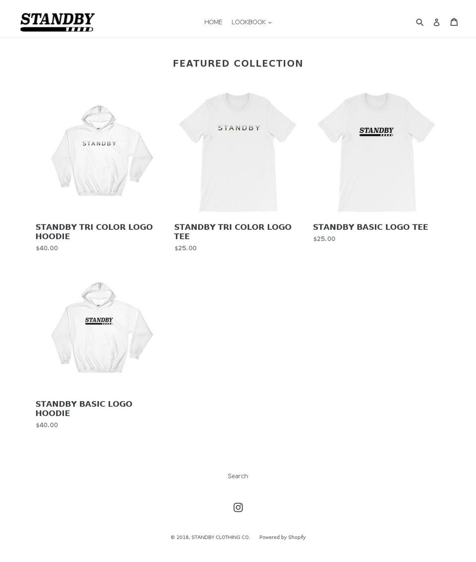 standbyclothing.com — Shopify storefront screenshot