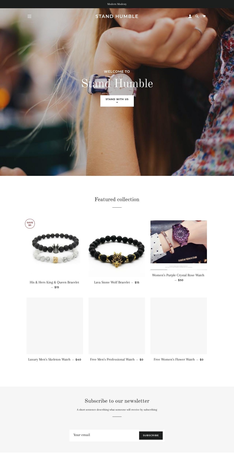 standhumble.com shopify website screenshot