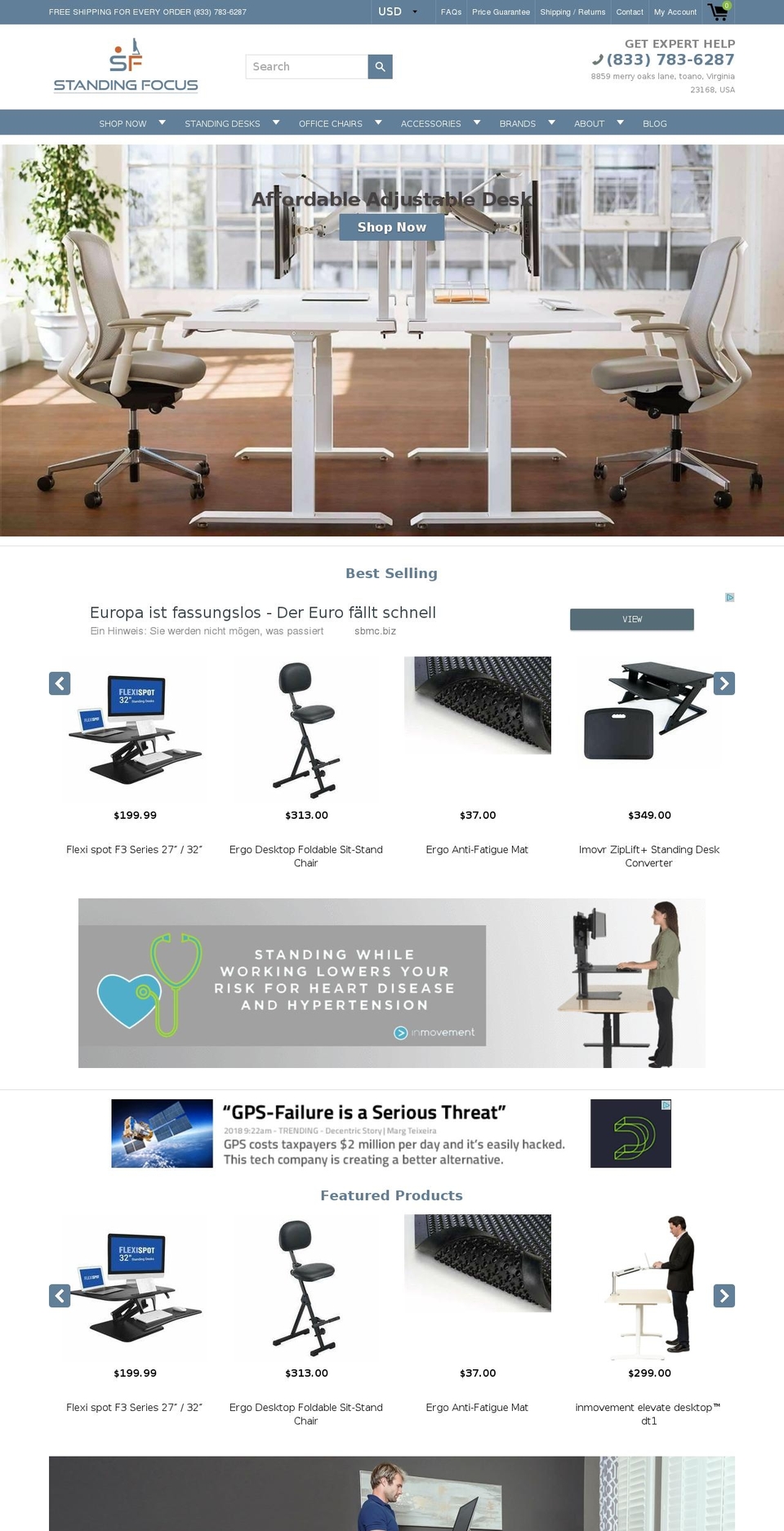 standingfocus.com — Shopify storefront screenshot