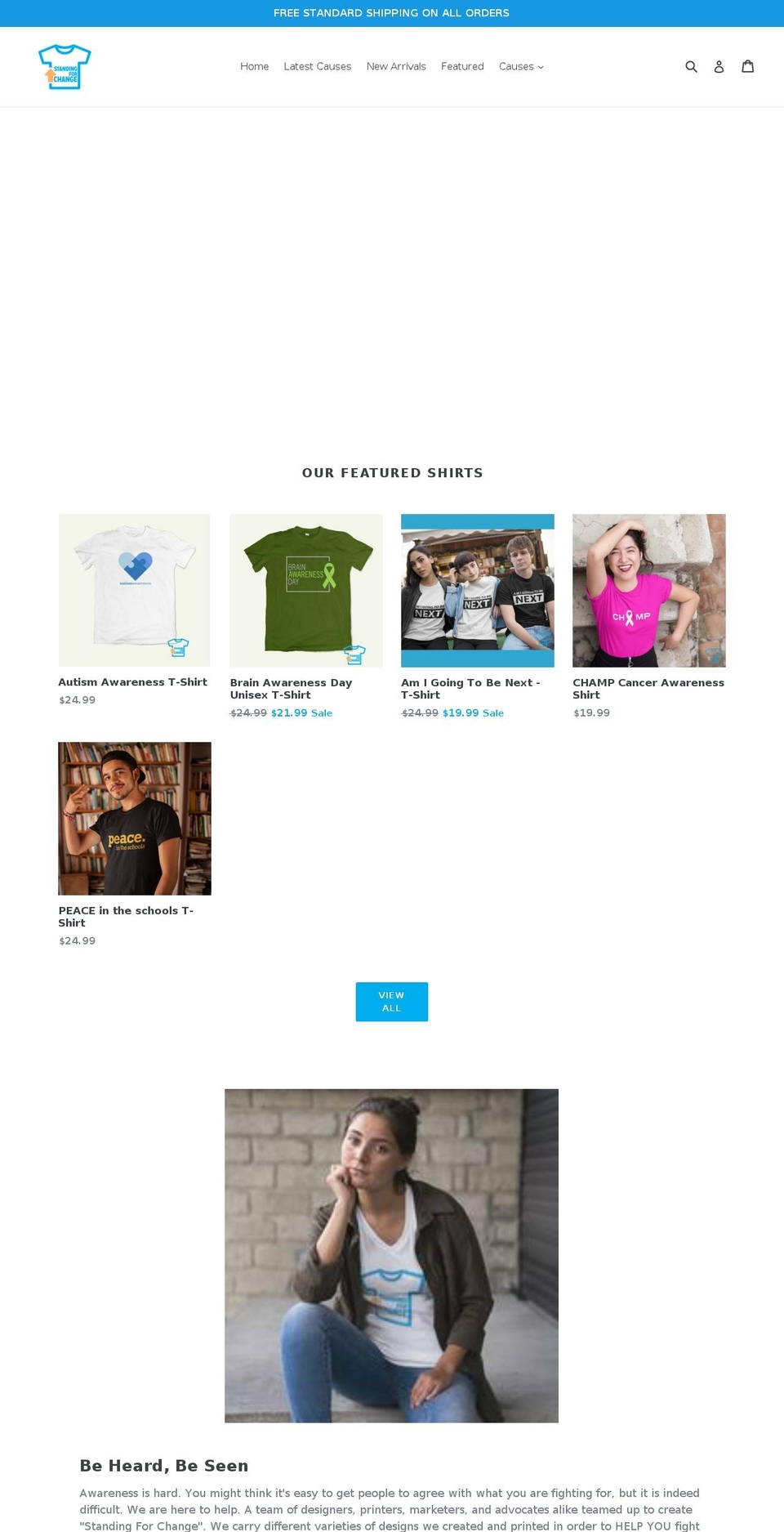 standingforchange.com — Shopify storefront screenshot