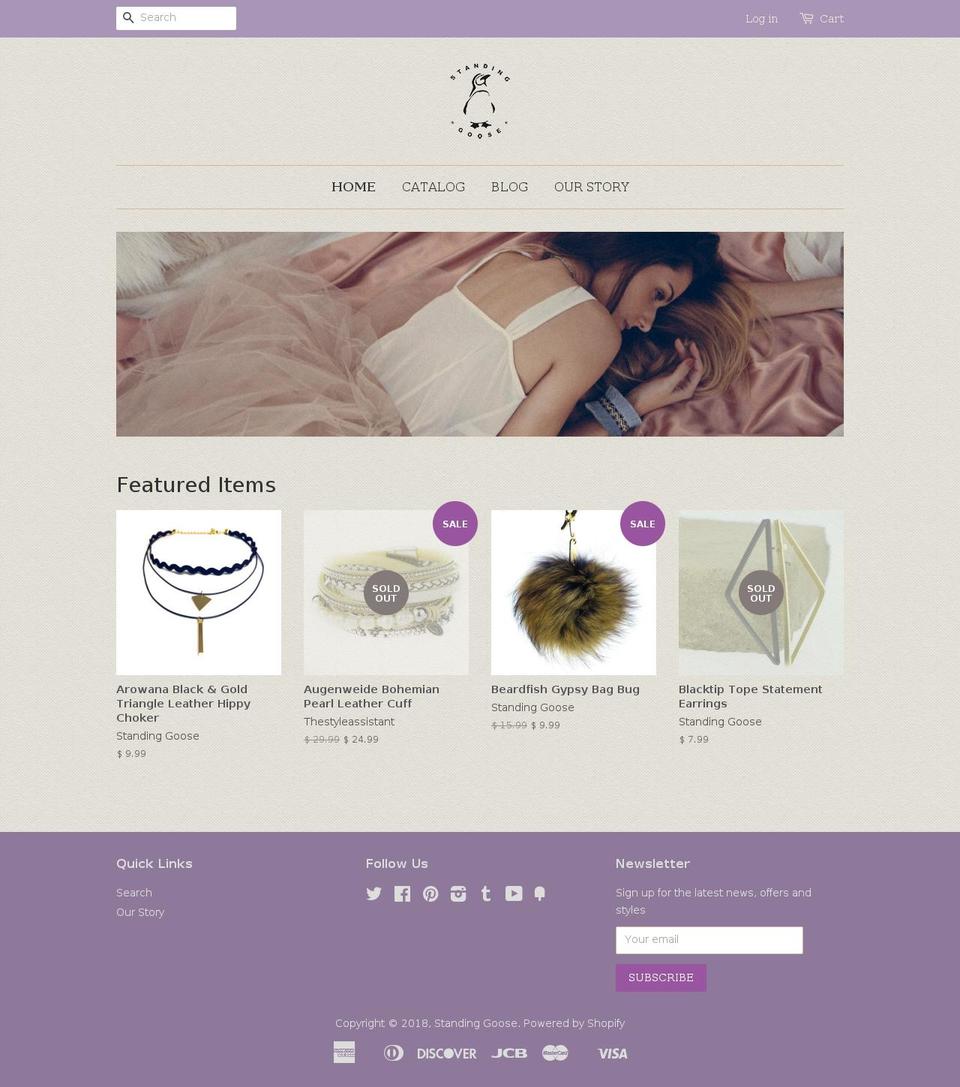 standinggoose.com — Shopify storefront screenshot