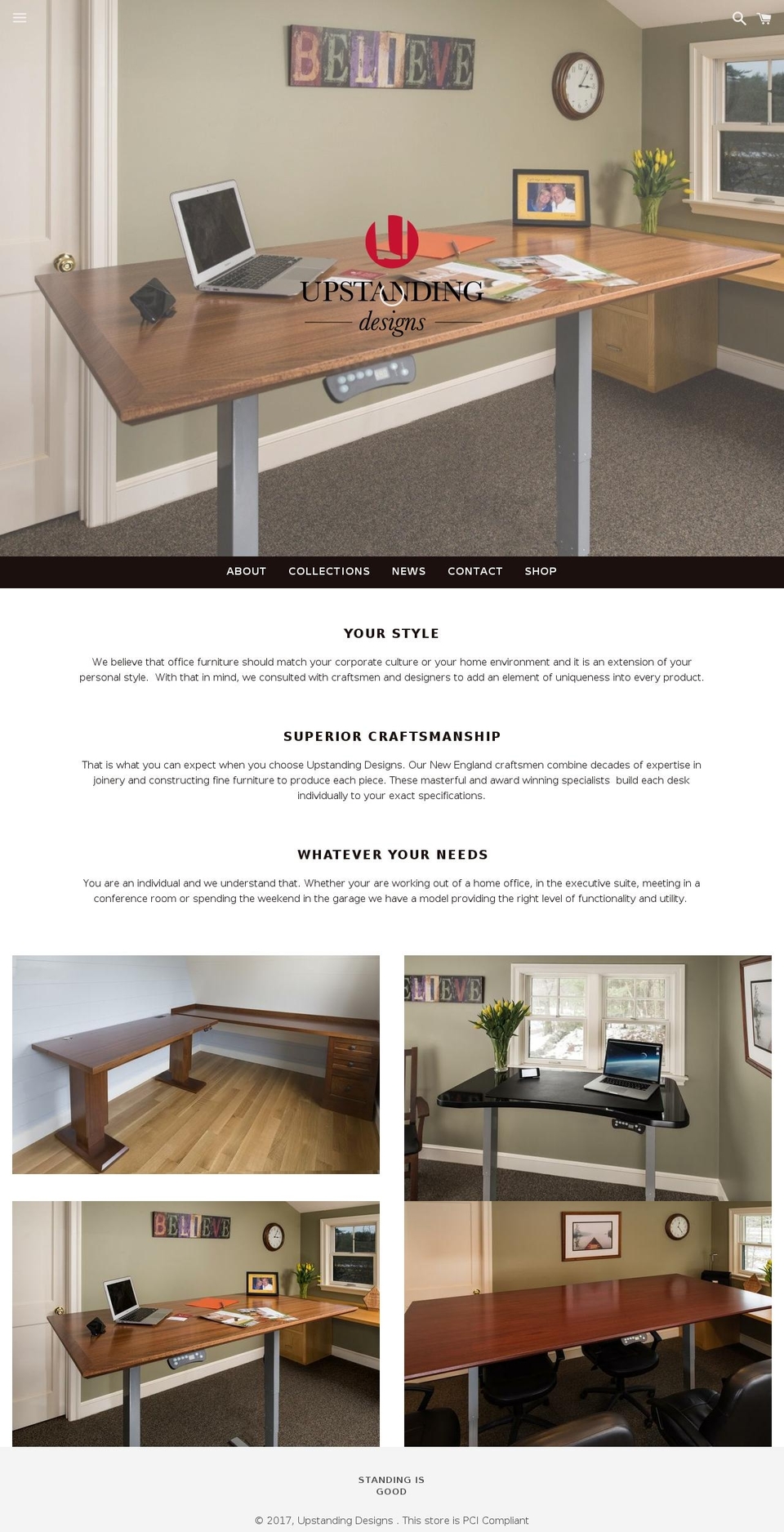 standingisgood.com shopify website screenshot