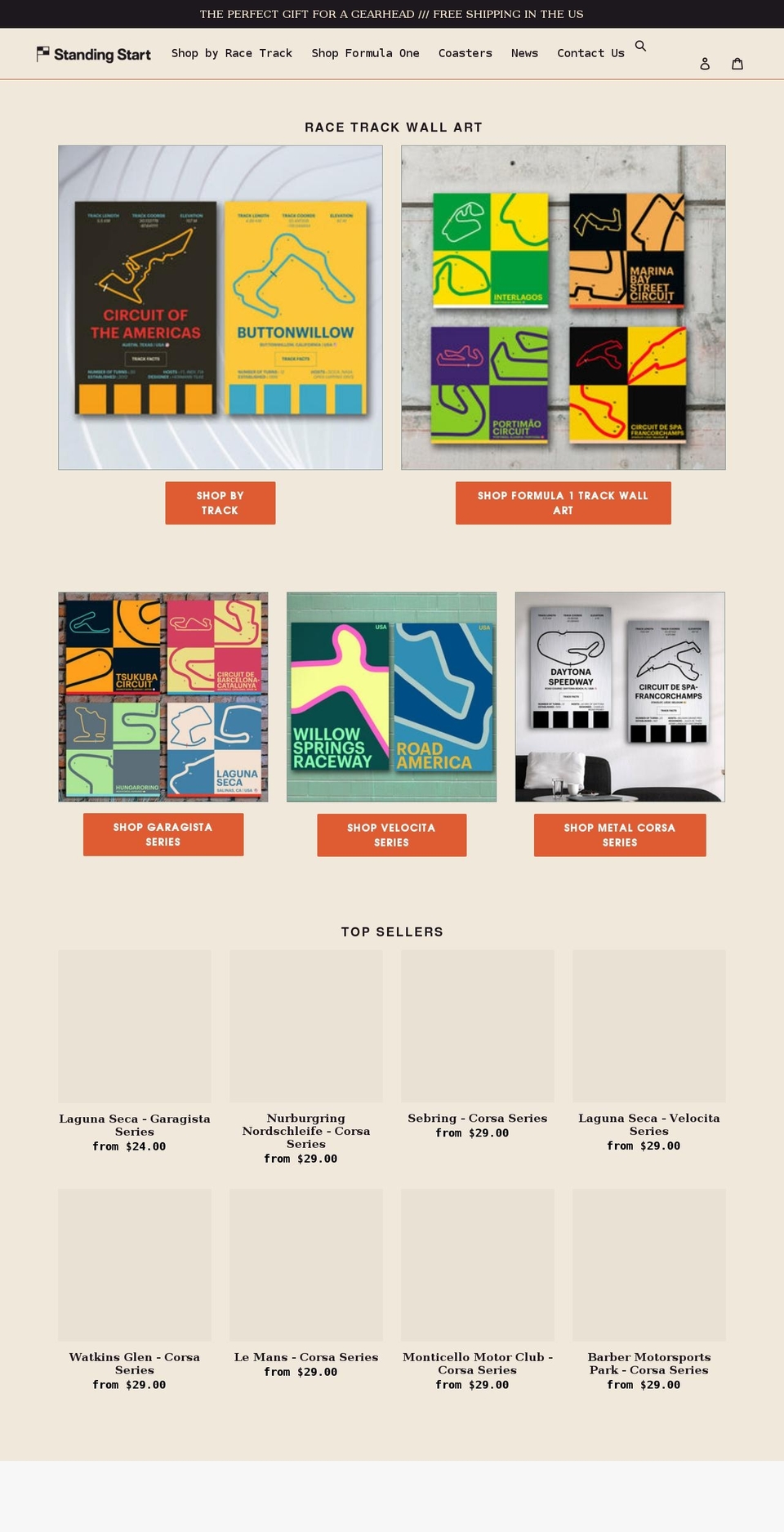 standingstartco.com shopify website screenshot