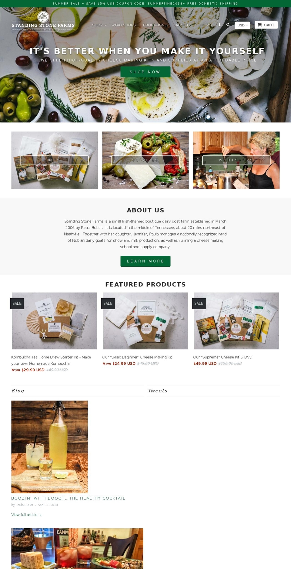 SSF - April 25 2017 Shopify theme site example standingstonecheesemaking.com