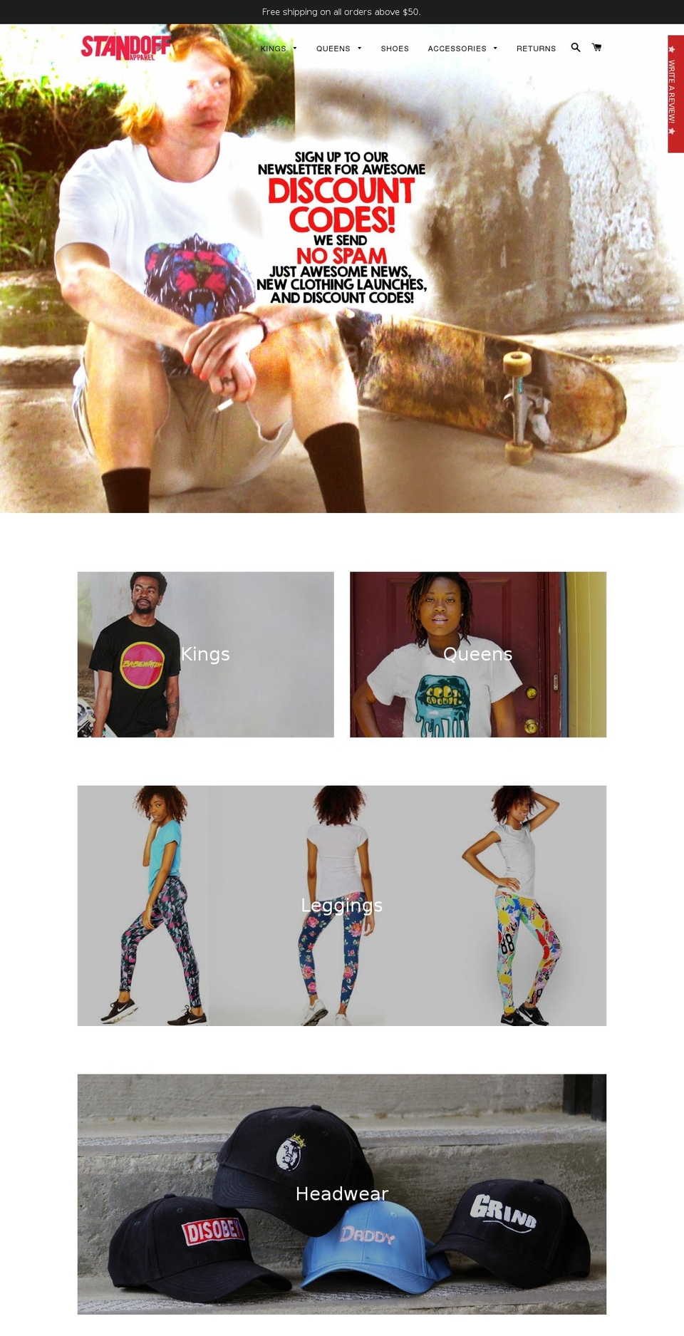 standoffapparel.com — Shopify storefront screenshot