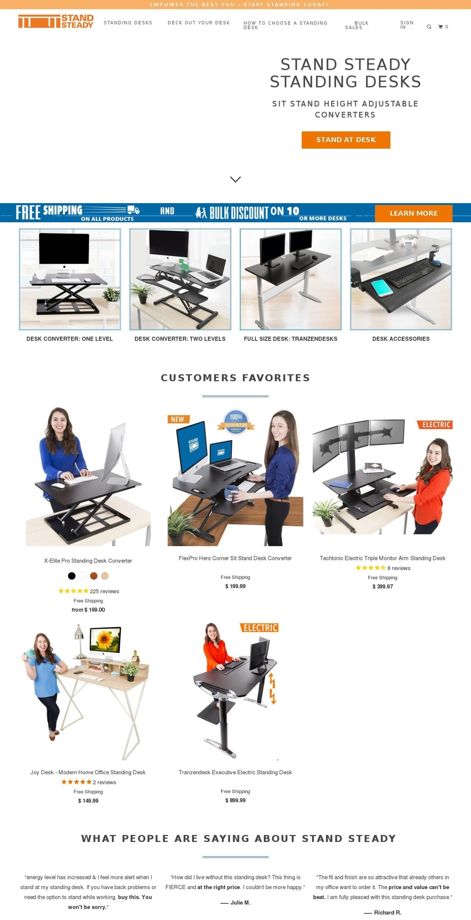 standsteadysitstanddesk.com — Shopify storefront screenshot