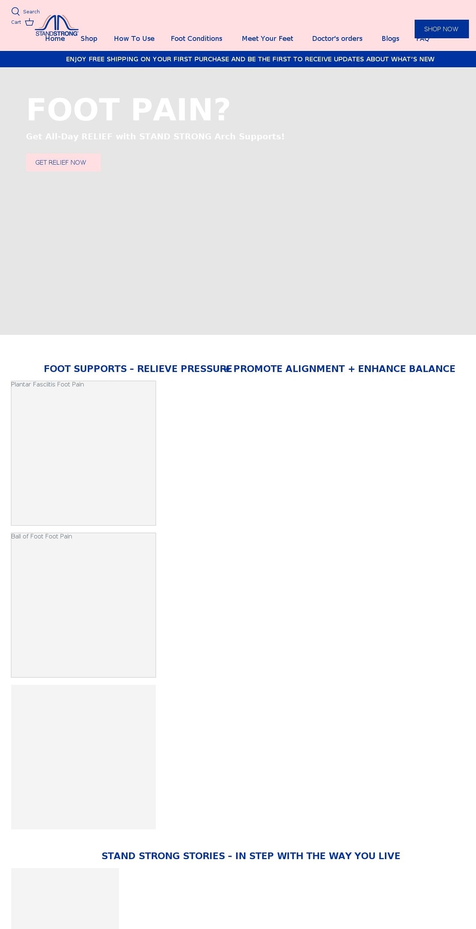 standstrongarch.com shopify website screenshot