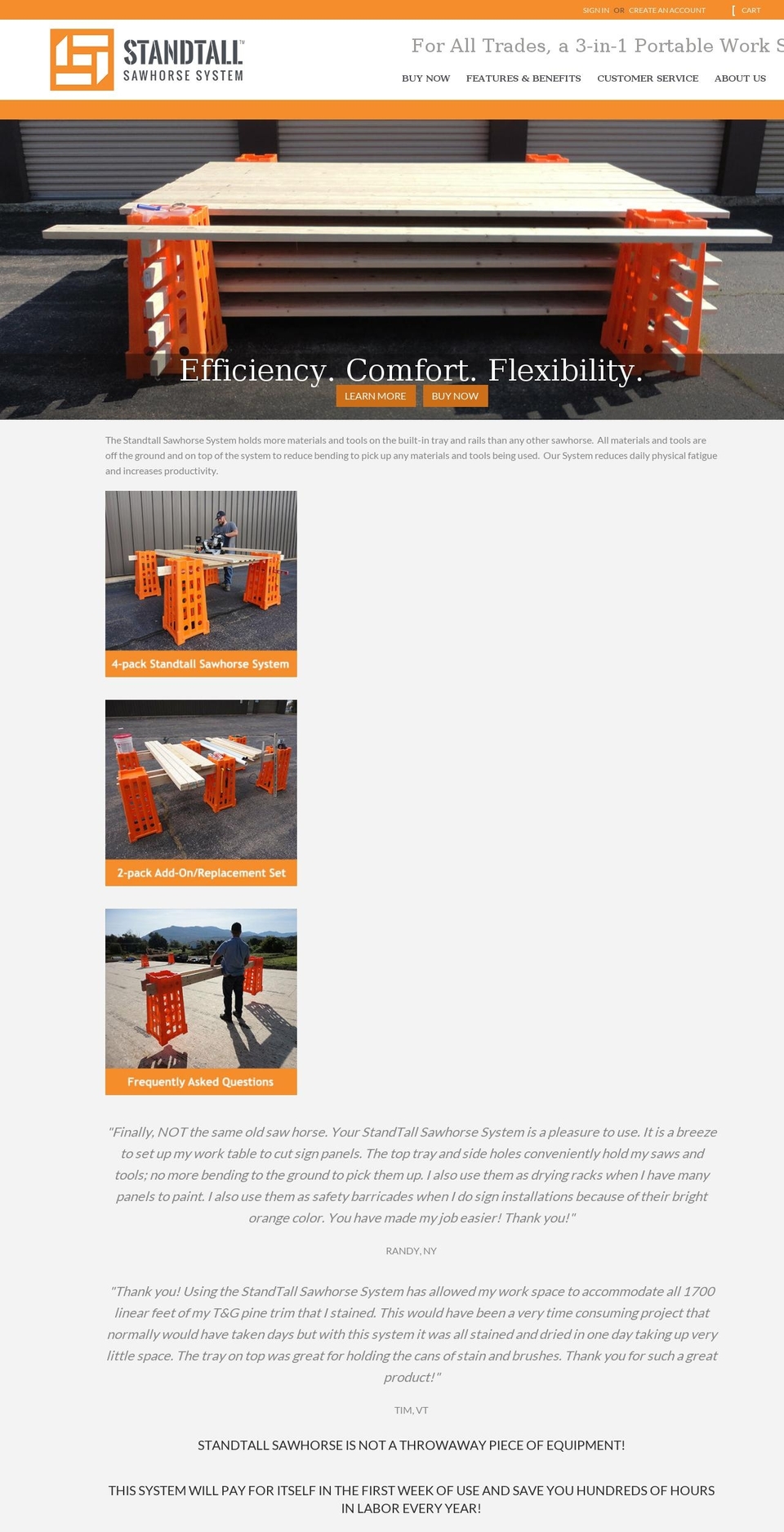 Standtall Sawhorse Shopify theme site example standtallsawhorse.com