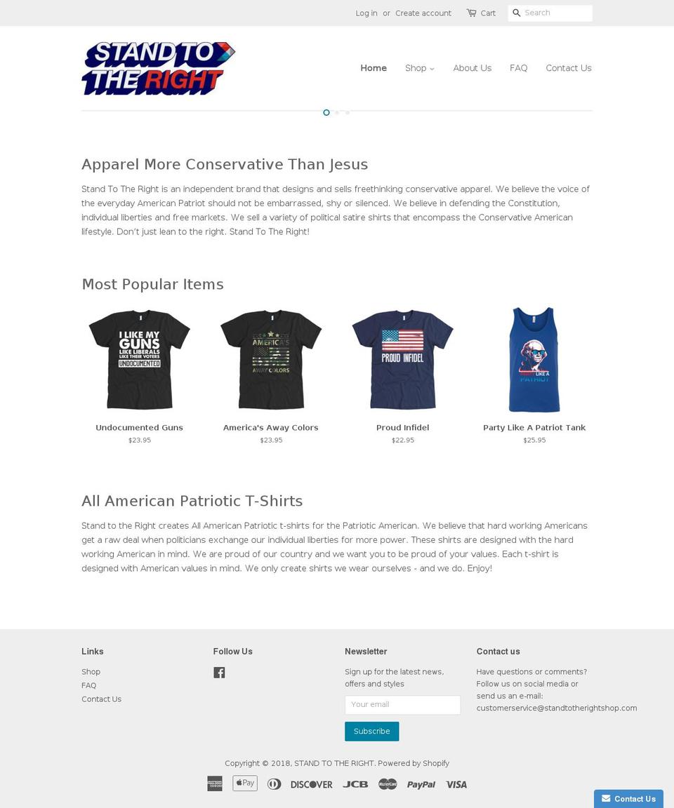 standtotherightshop.com — Shopify storefront screenshot