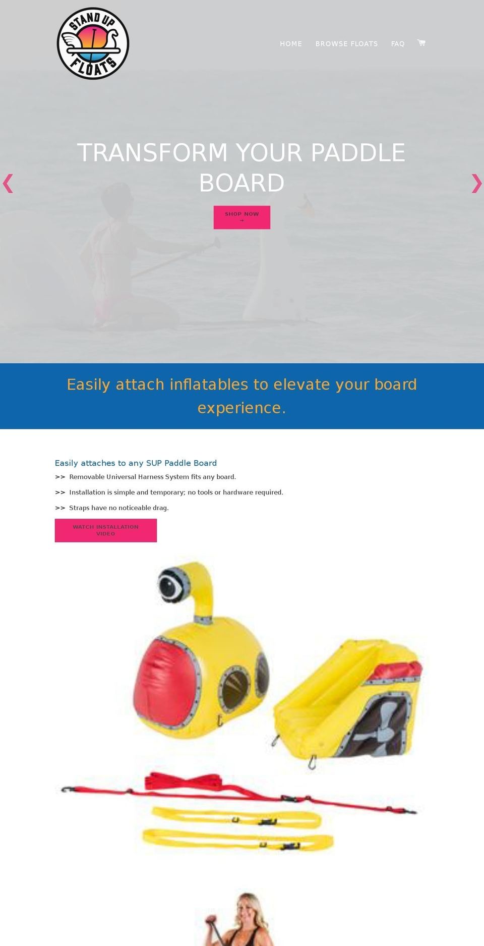 standupfloats.com shopify website screenshot