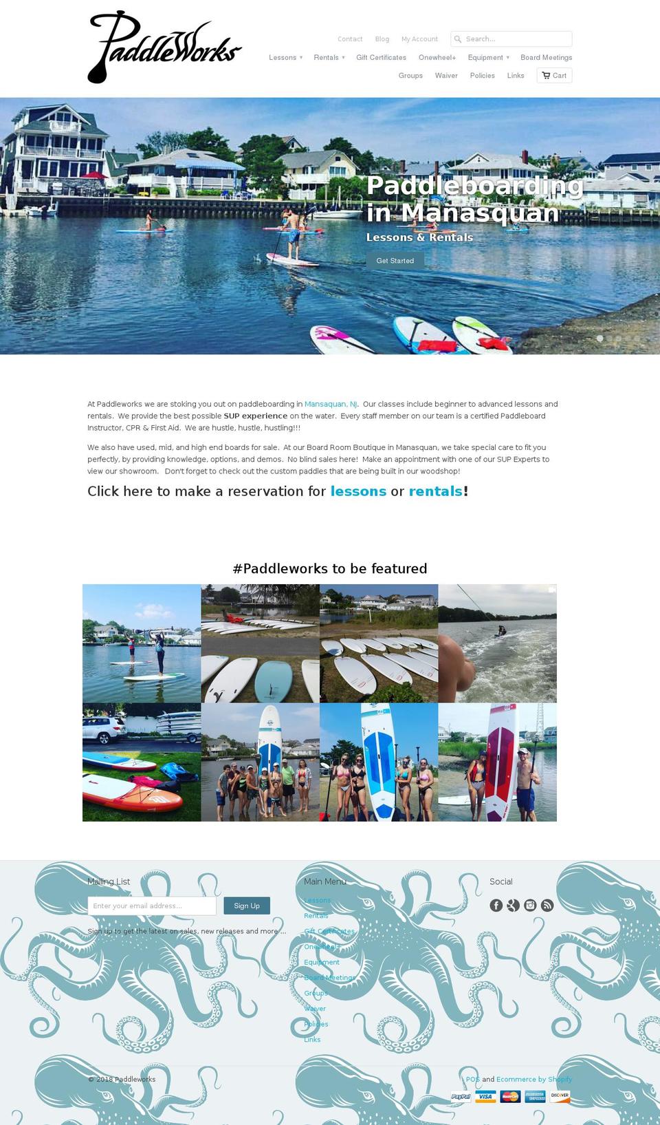 standuppaddleworks.com shopify website screenshot