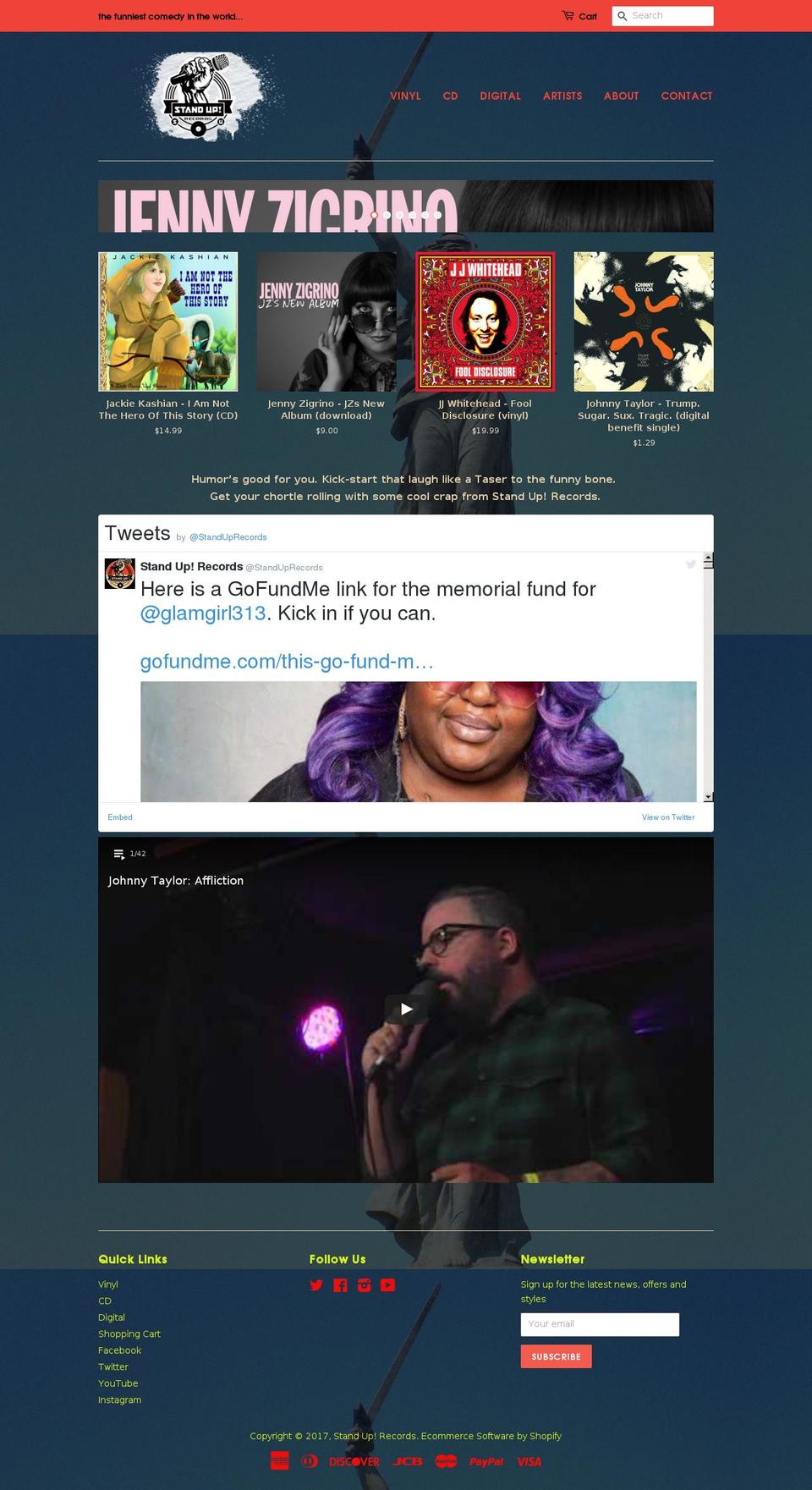 standuprising.com shopify website screenshot