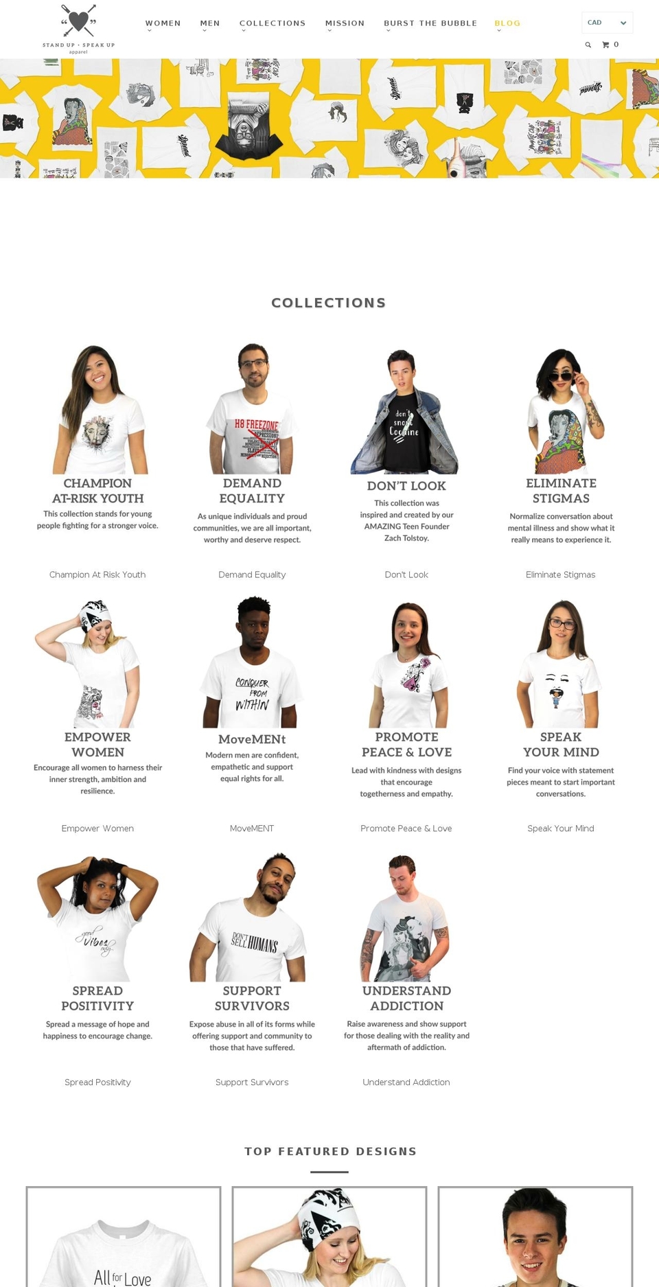 standupspeakupfashion.com shopify website screenshot