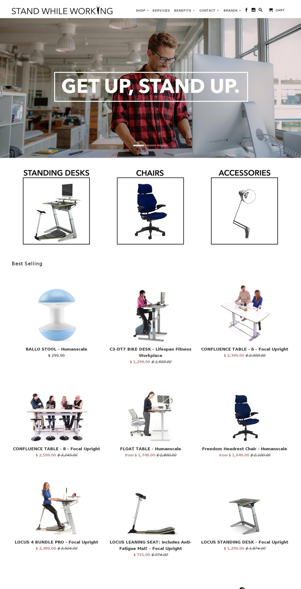 standwhileworking.com shopify website screenshot