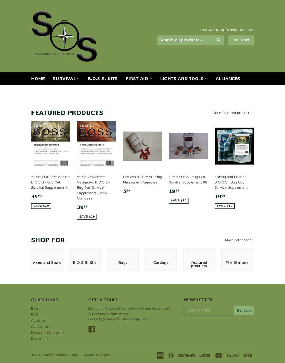stanfordoutdoorsupply.com shopify website screenshot