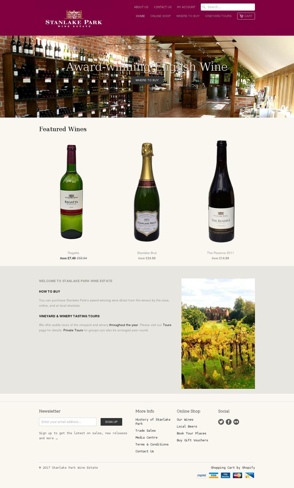 stanlake-park.com shopify website screenshot