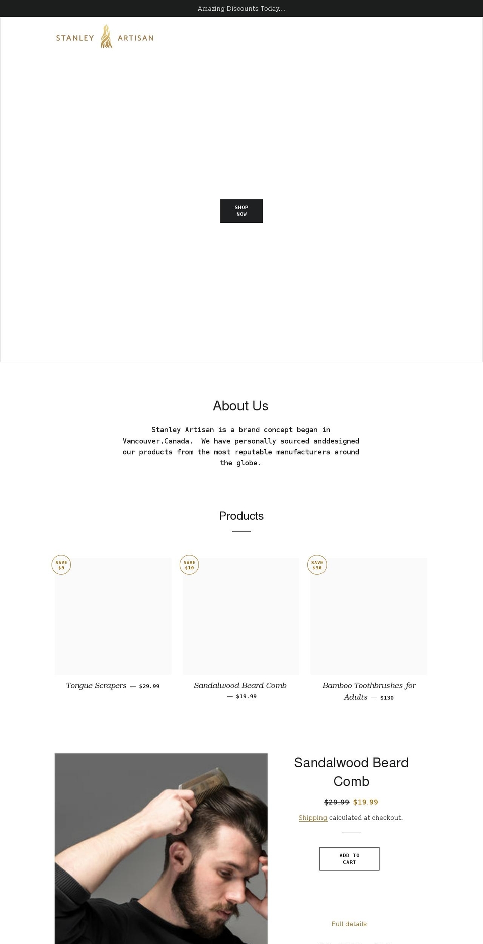 stanleyartisan.com shopify website screenshot